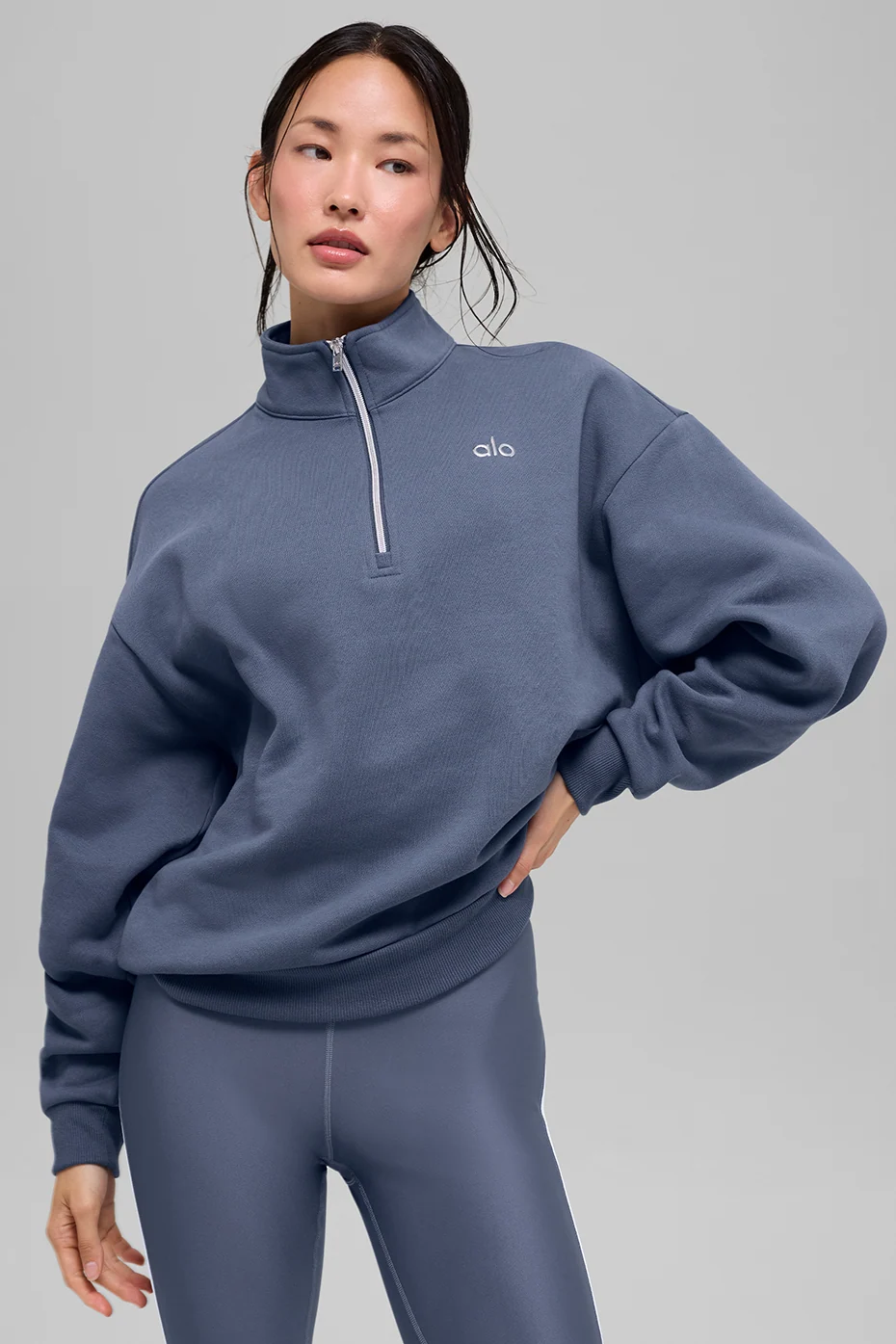 Accolade 1/4 Zip Pullover in Bluestone for Women's Loungewear