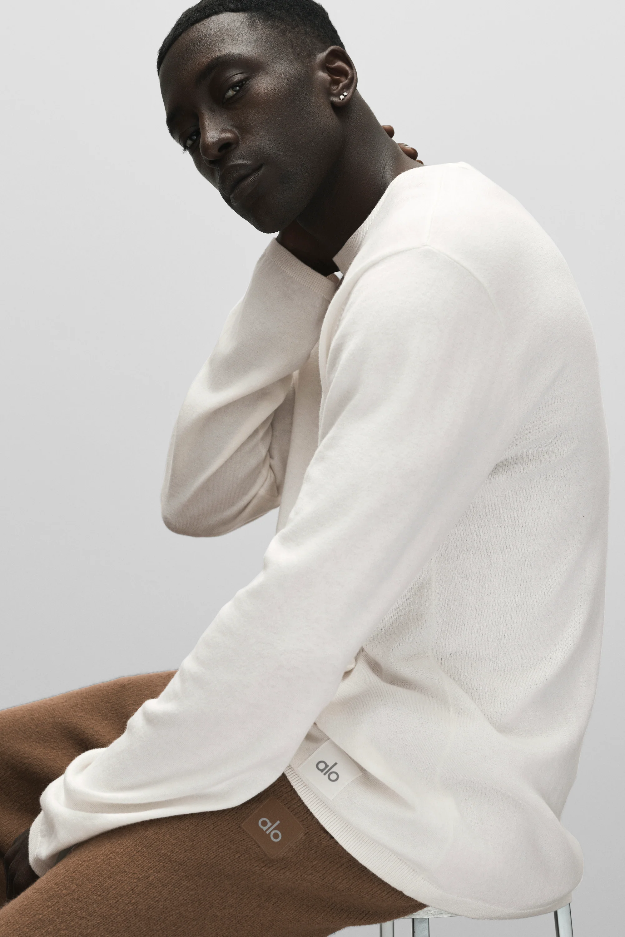 Cashmere Blend Ever Soft Long Sleeve Crew in Ivory