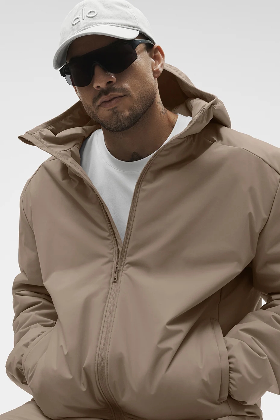 Elemental Full-Zip Jacket in Gravel: Midweight Puffer for Men
