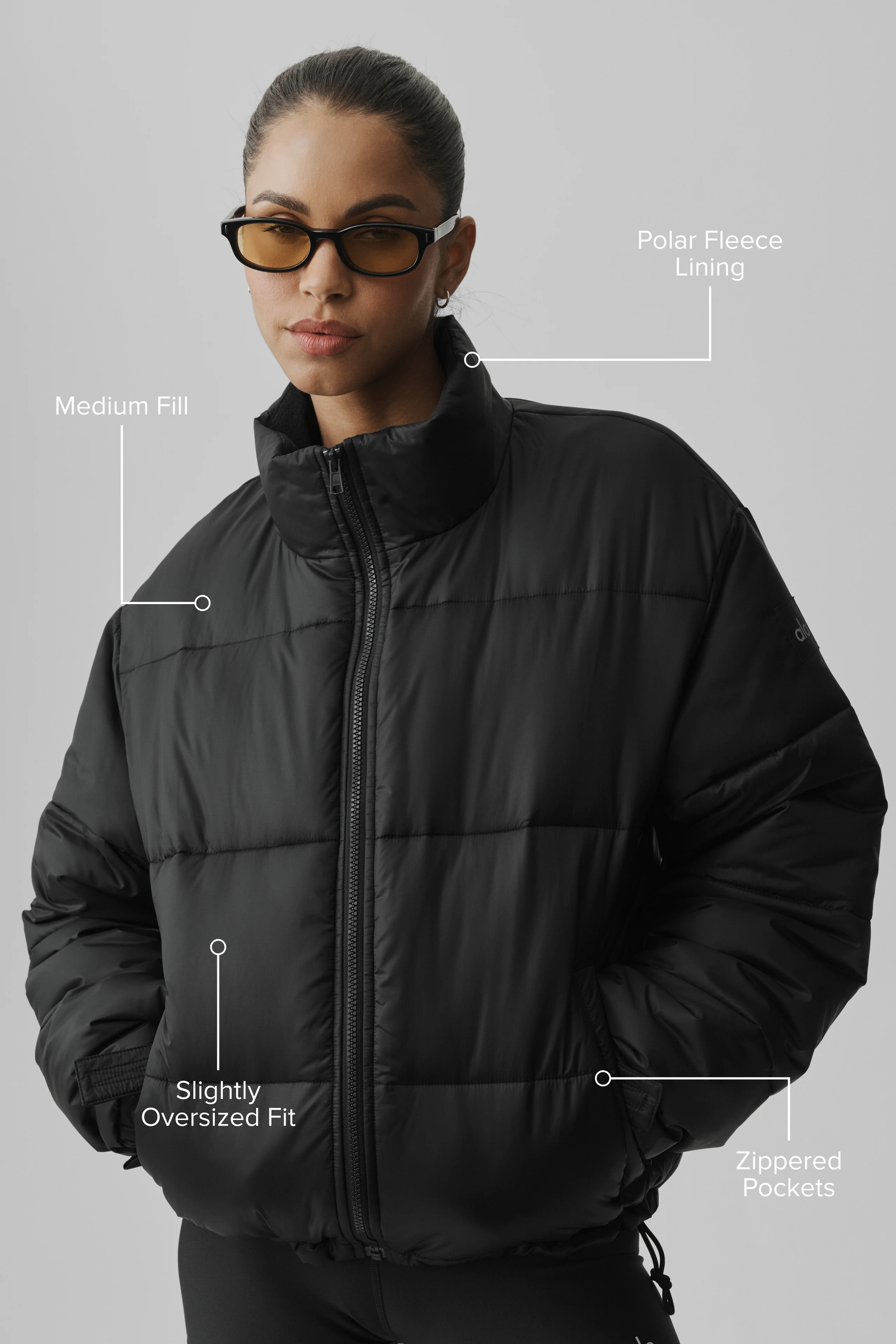 Cold Front Puffer Jacket in Black for Women