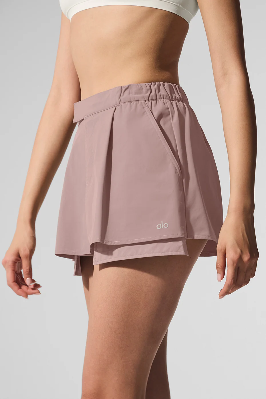 Flip It Mini Skort in Taupe with Built-In Shorts and Pockets
