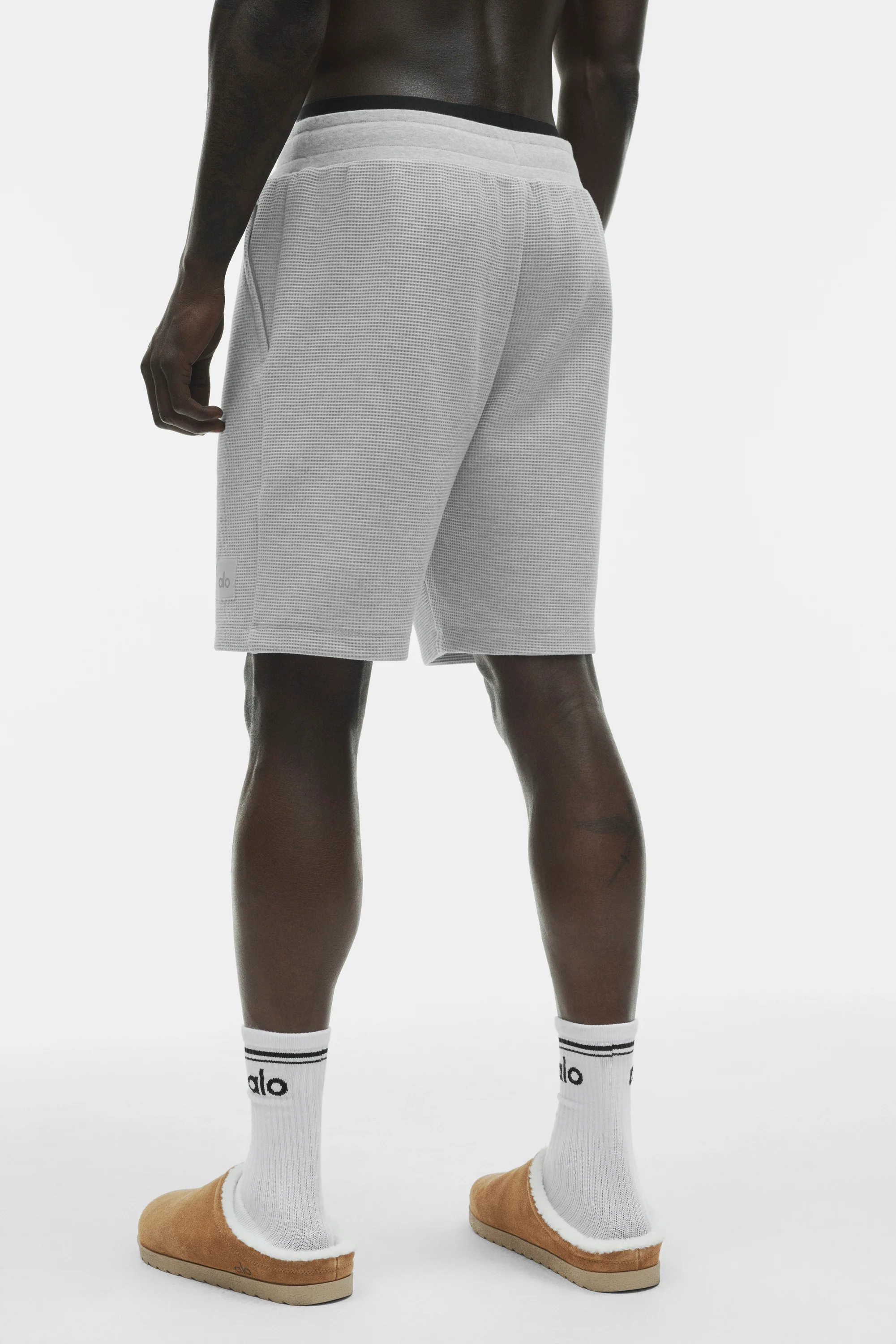7" Waffle Lounge Short in Athletic Heather Grey