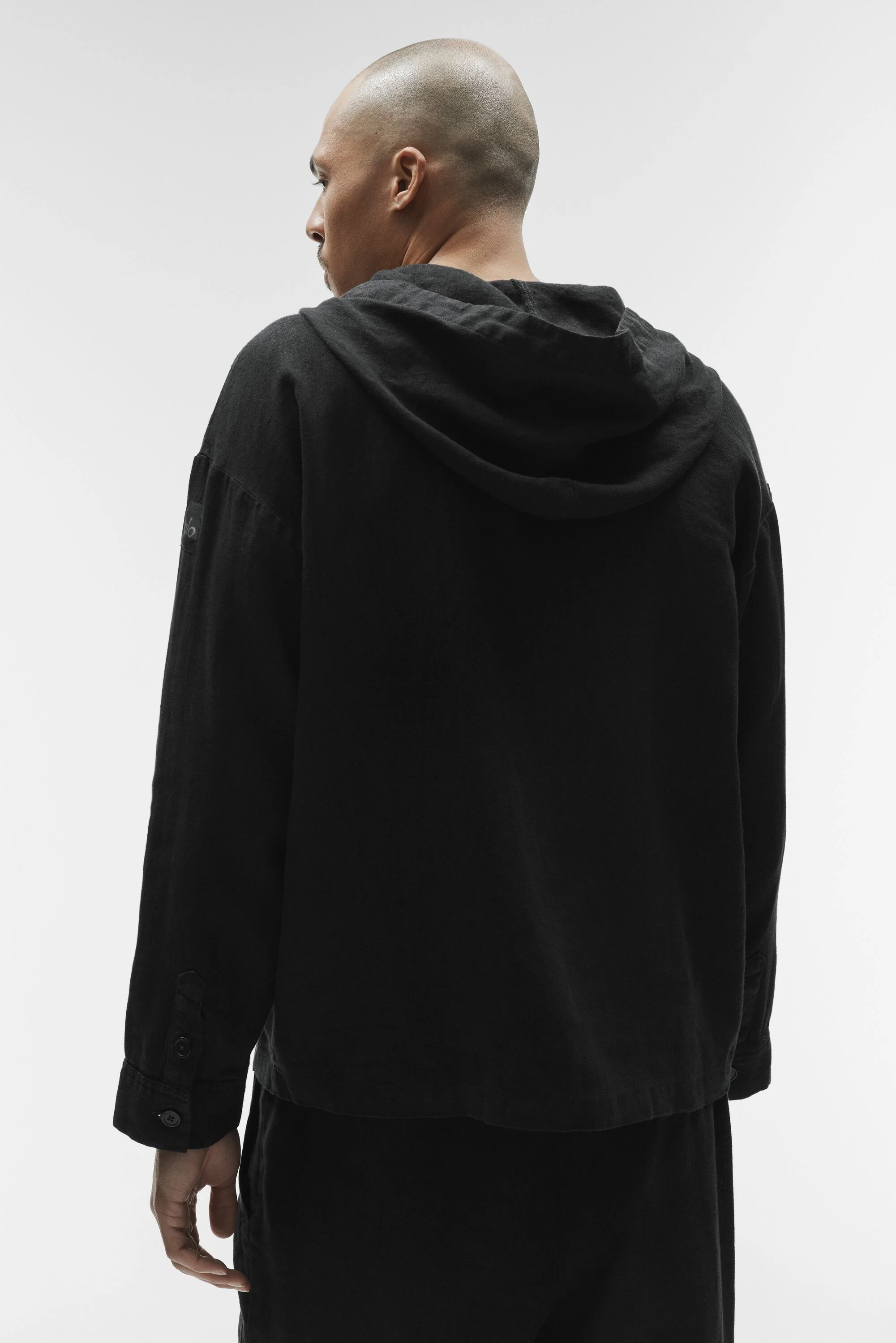 Sweat à capuche boutonné Linen Days noir pour homme