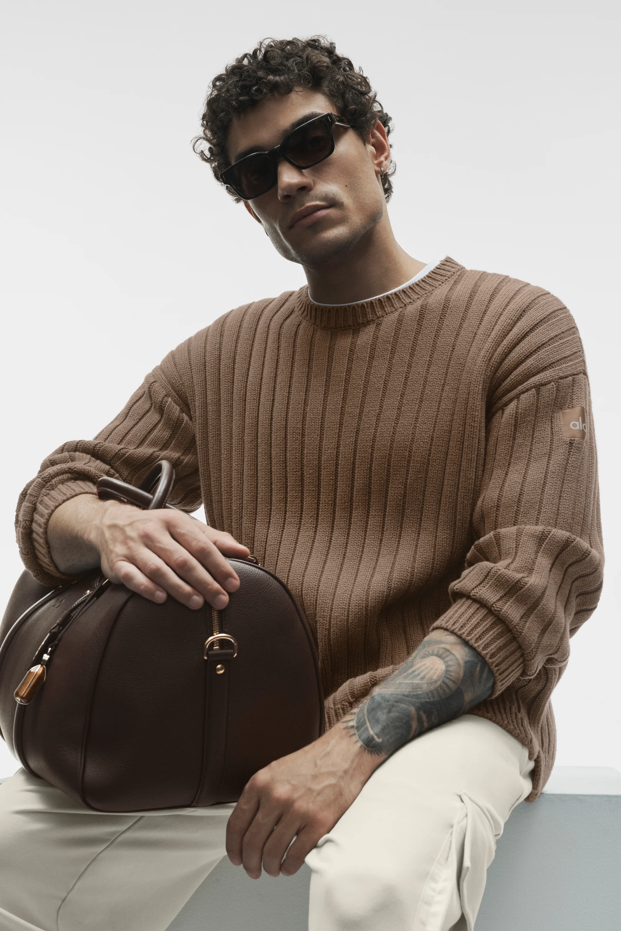 Cotton Rib Parallel-genser i Java Brown Heather