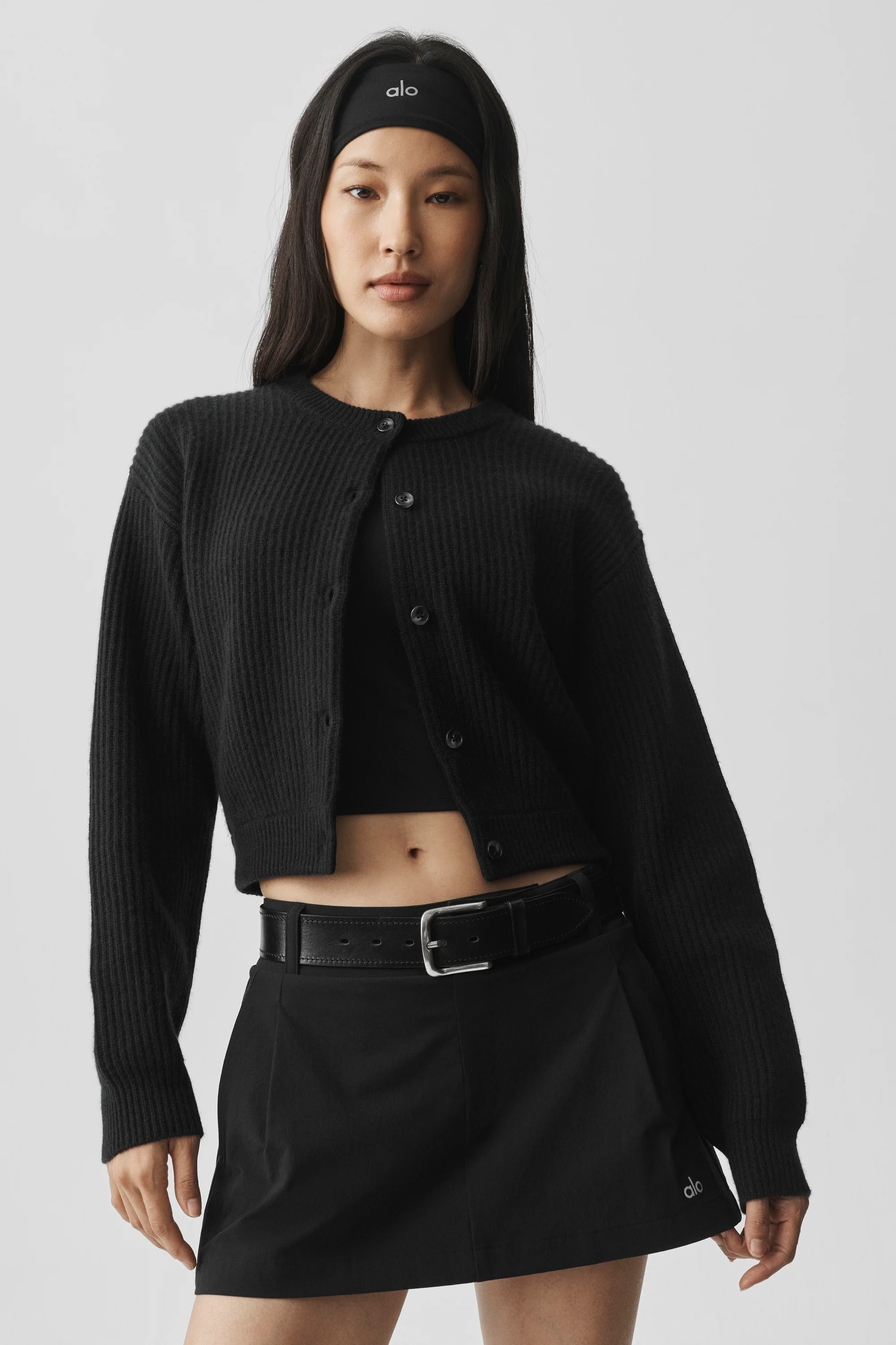 Cashmere Wool Harmony Strickjacke in Schwarz