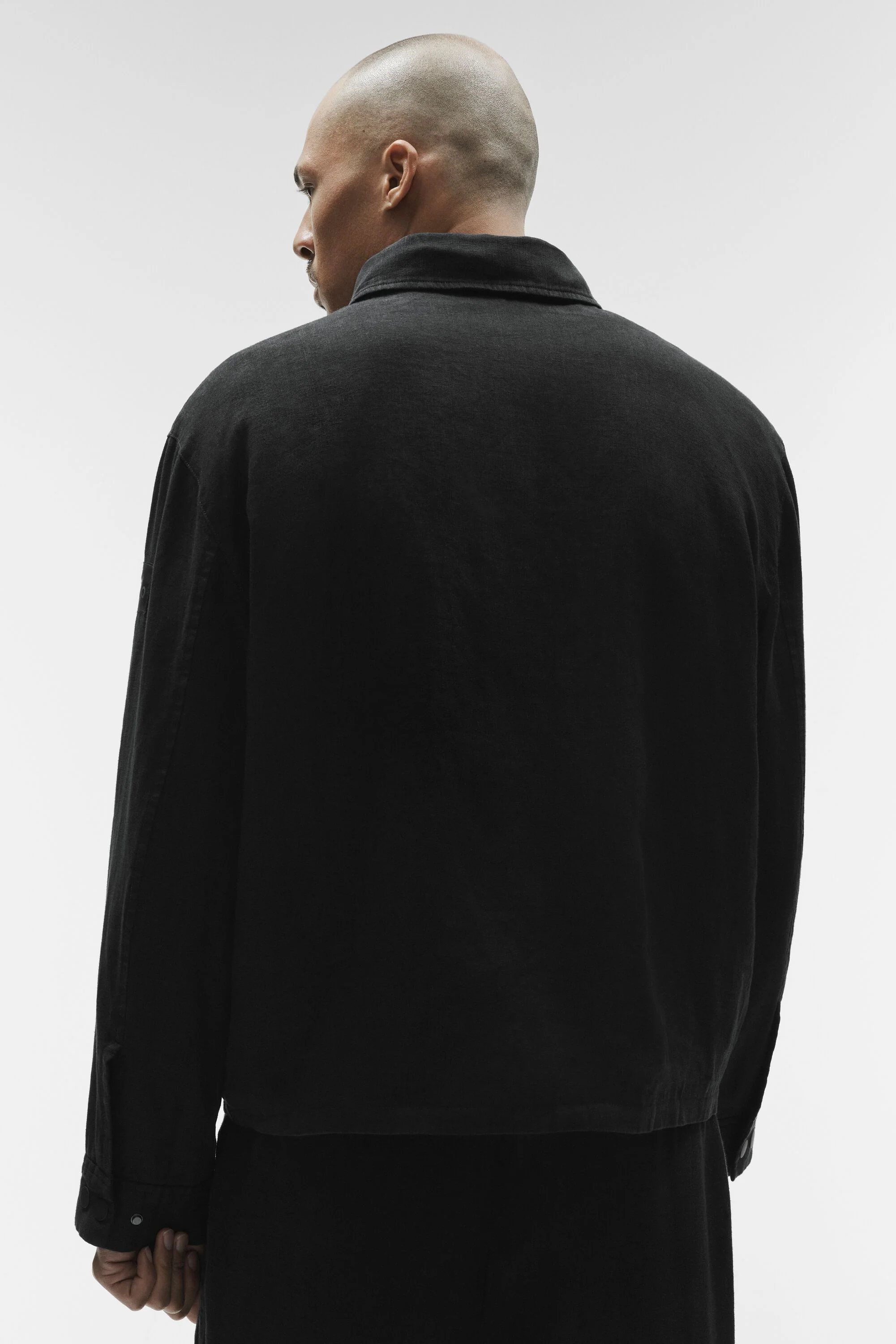 Veste zippée Linen Days noire pour superposition légère