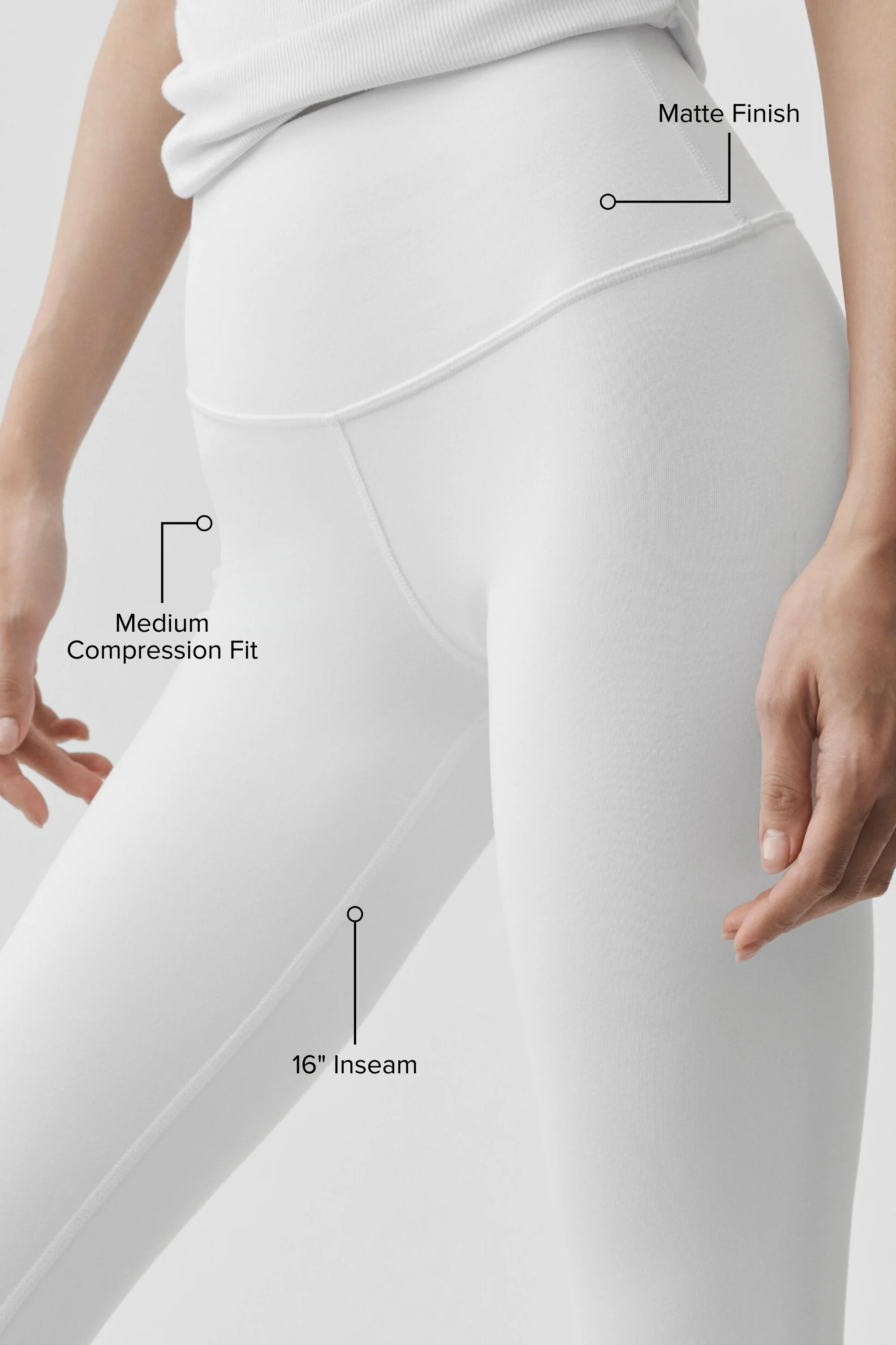 16" High-Waist Airbrush Capri in White