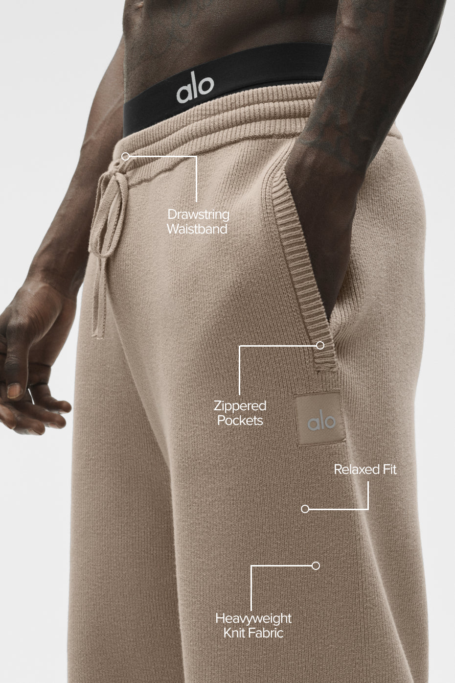 Scholar Straight Leg Sweatpant in Gravel Heavyweight Knit