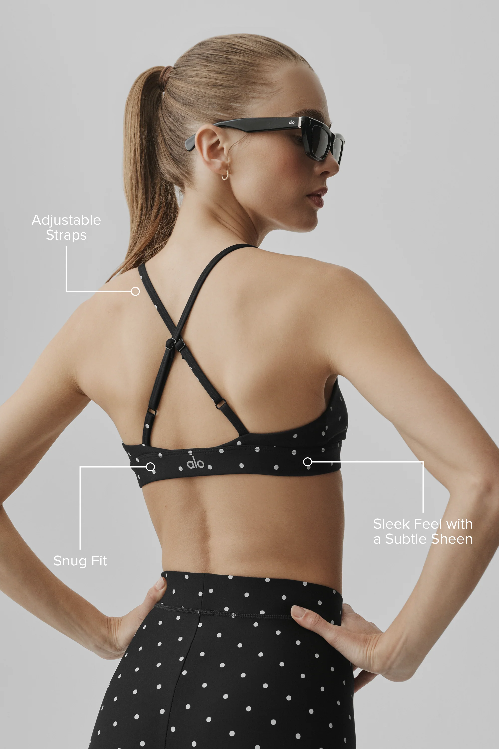 Airlift Polka Dot Splendor Bra in Black and White