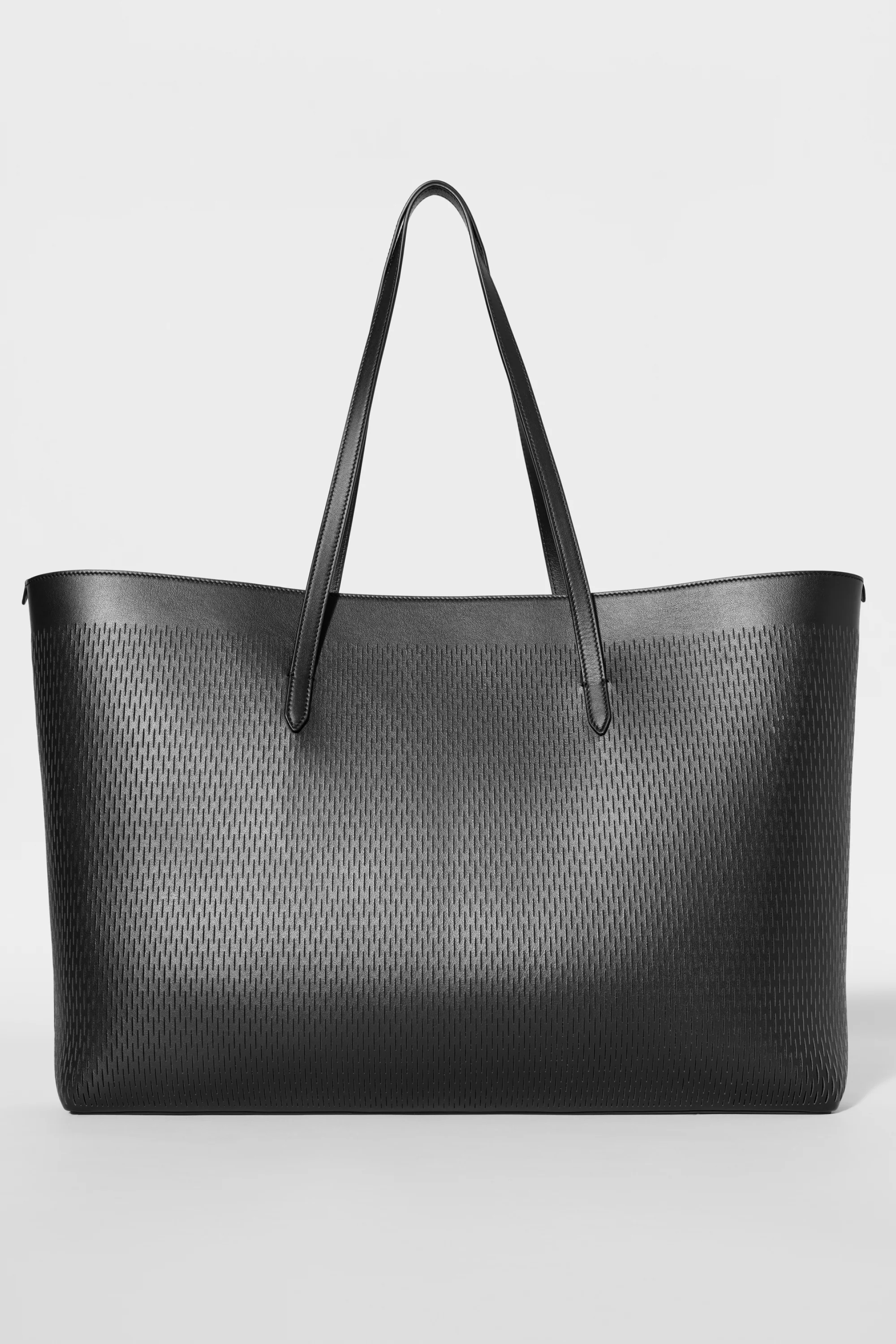 ALO Leather Mesh Tranquility Tote z czarnej skóry i siatki