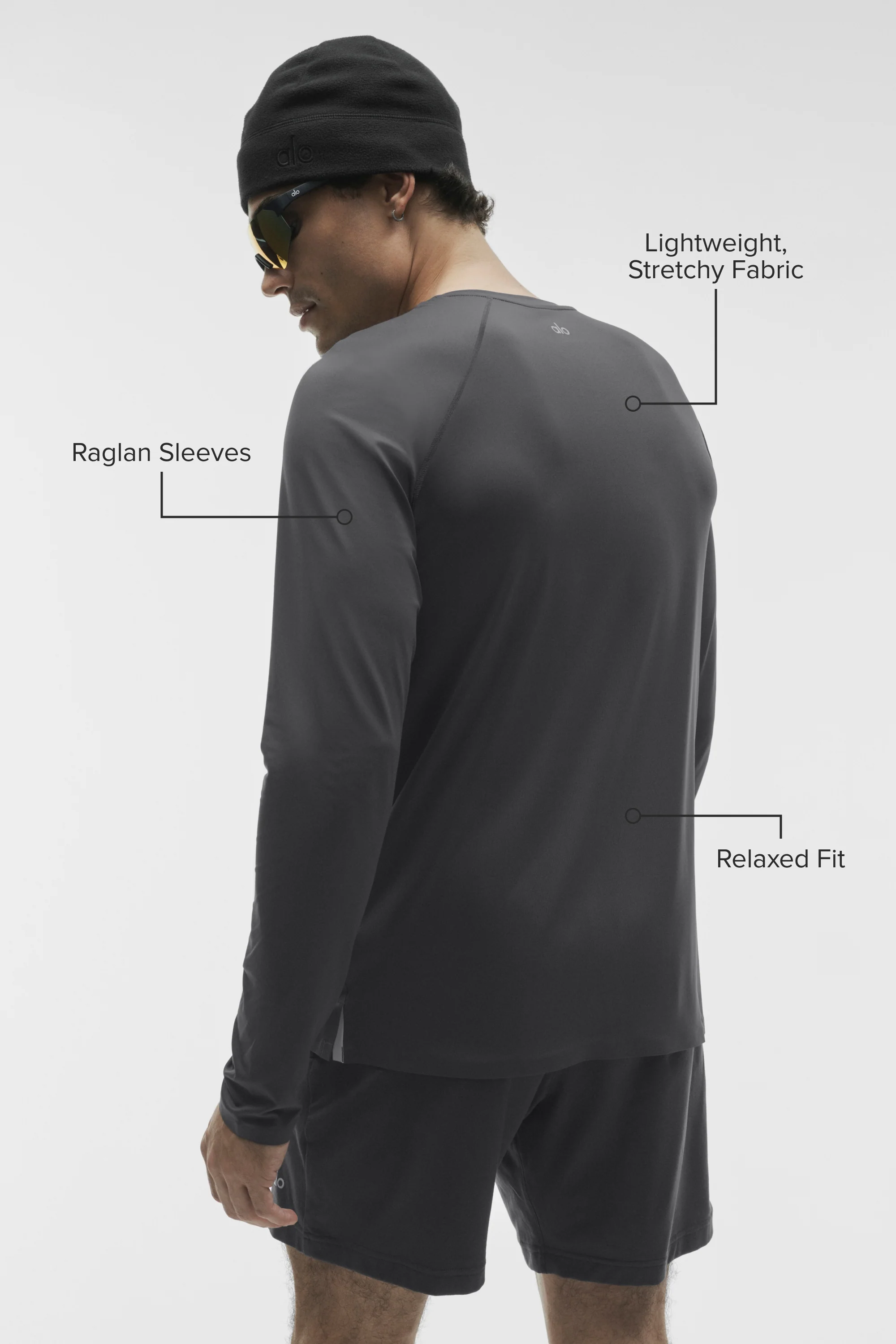 Idol Crewneck Long Sleeve Anthracite Men's Relaxed Fit Top