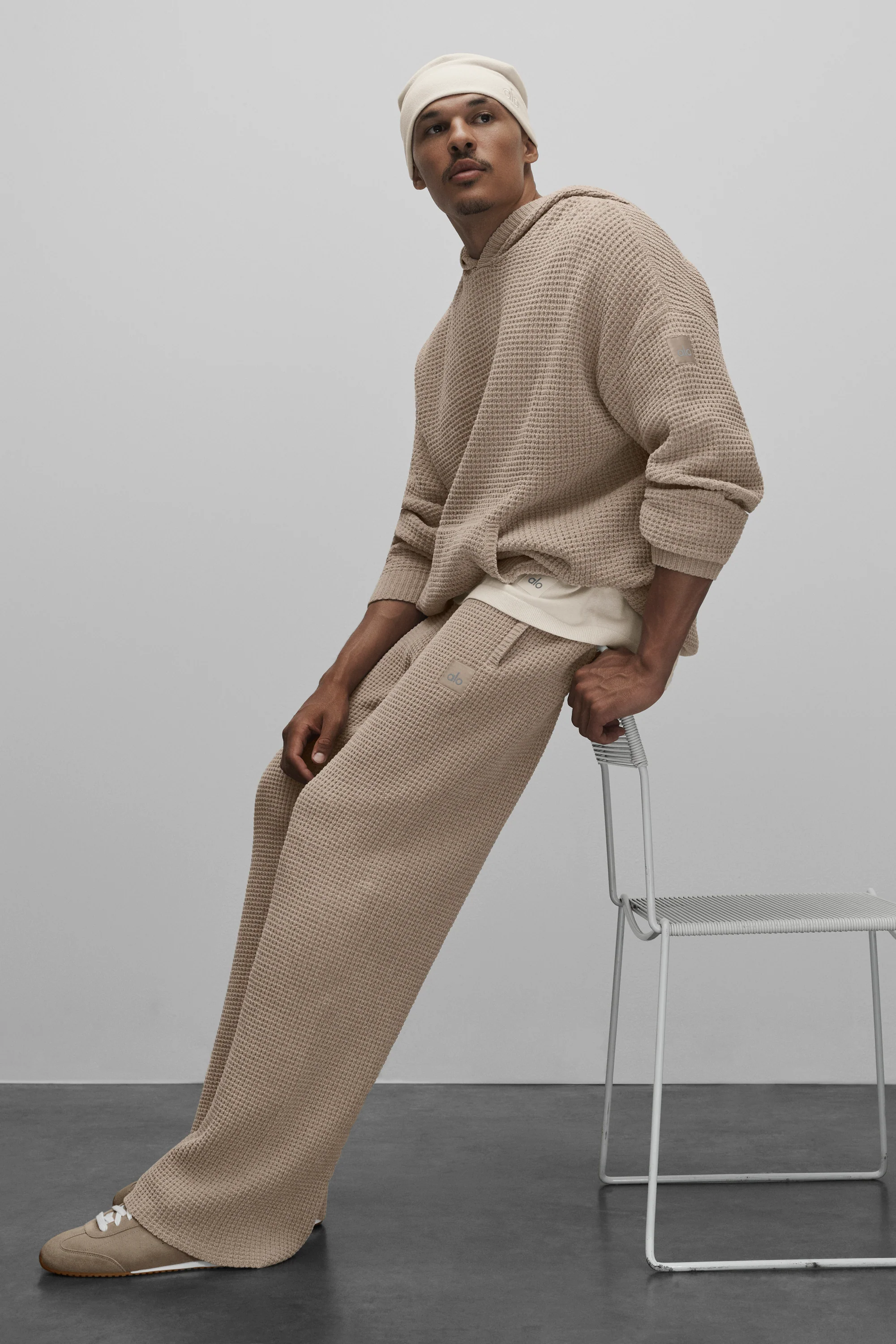Waffle Chenille Edition Straight Leg Pant in Gravel