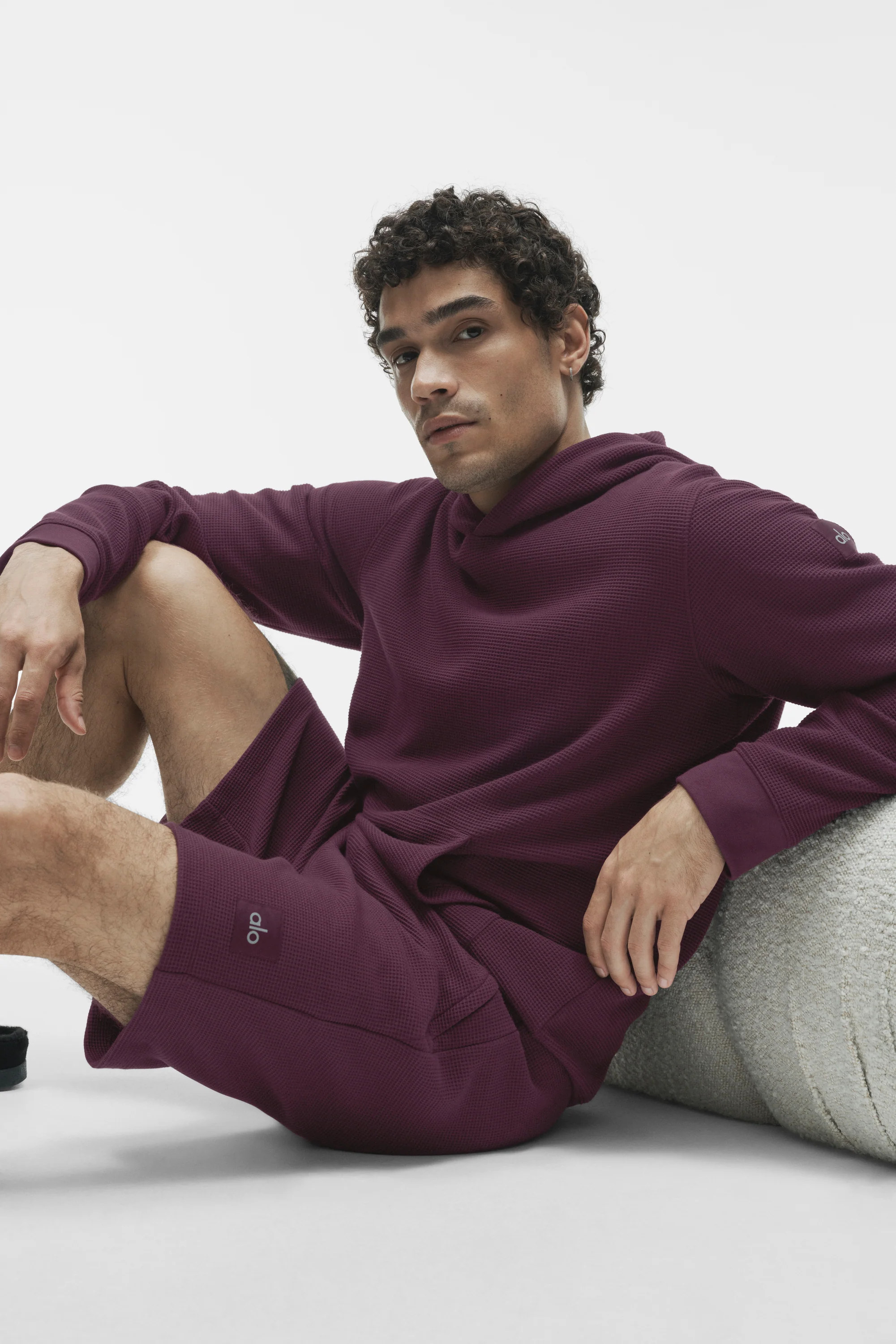 7" Waffle Lounge Short - Rich Bordeaux