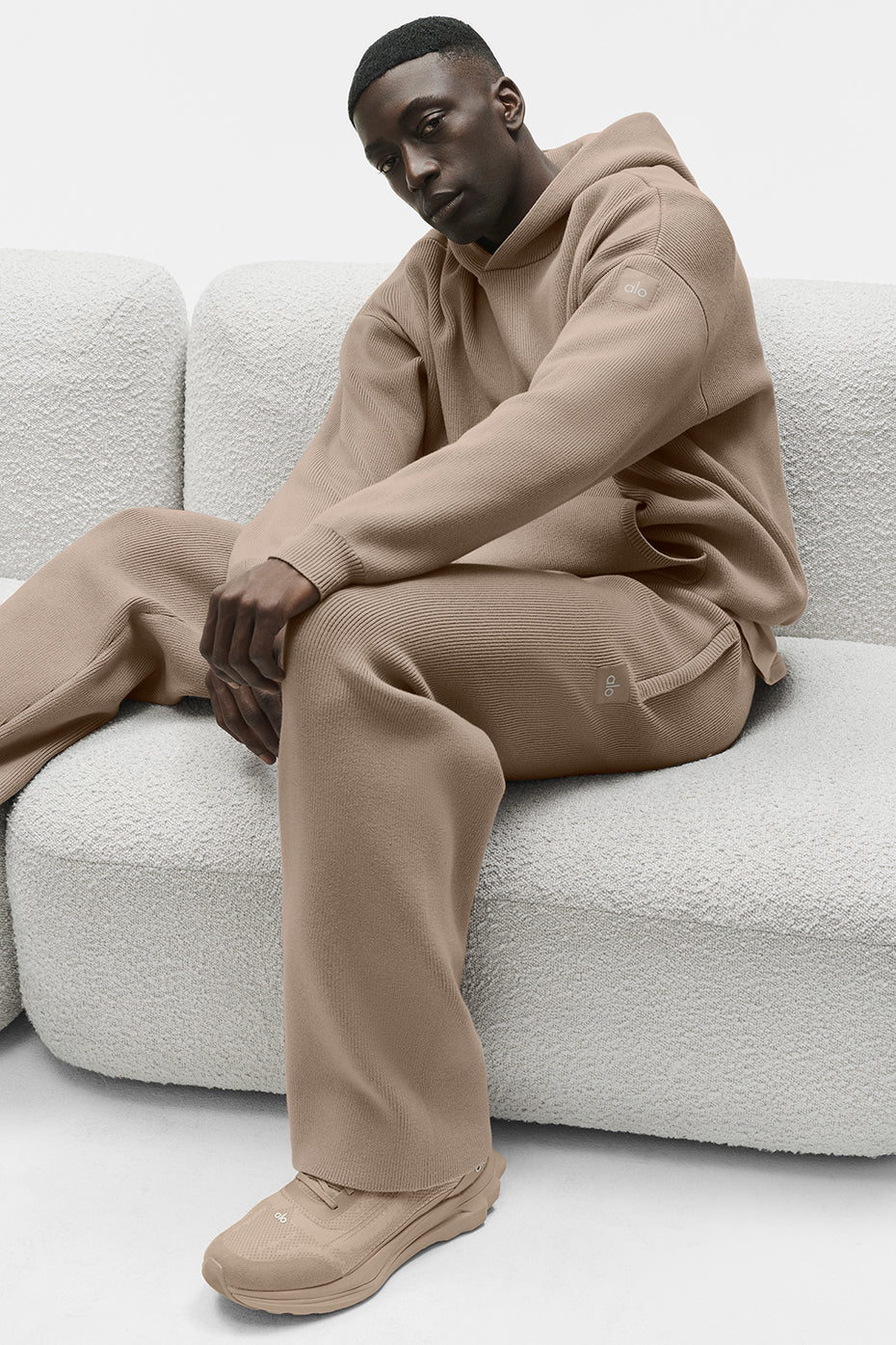 Scholar Straight Leg Sweathose in Gravel Heavyweight Knit