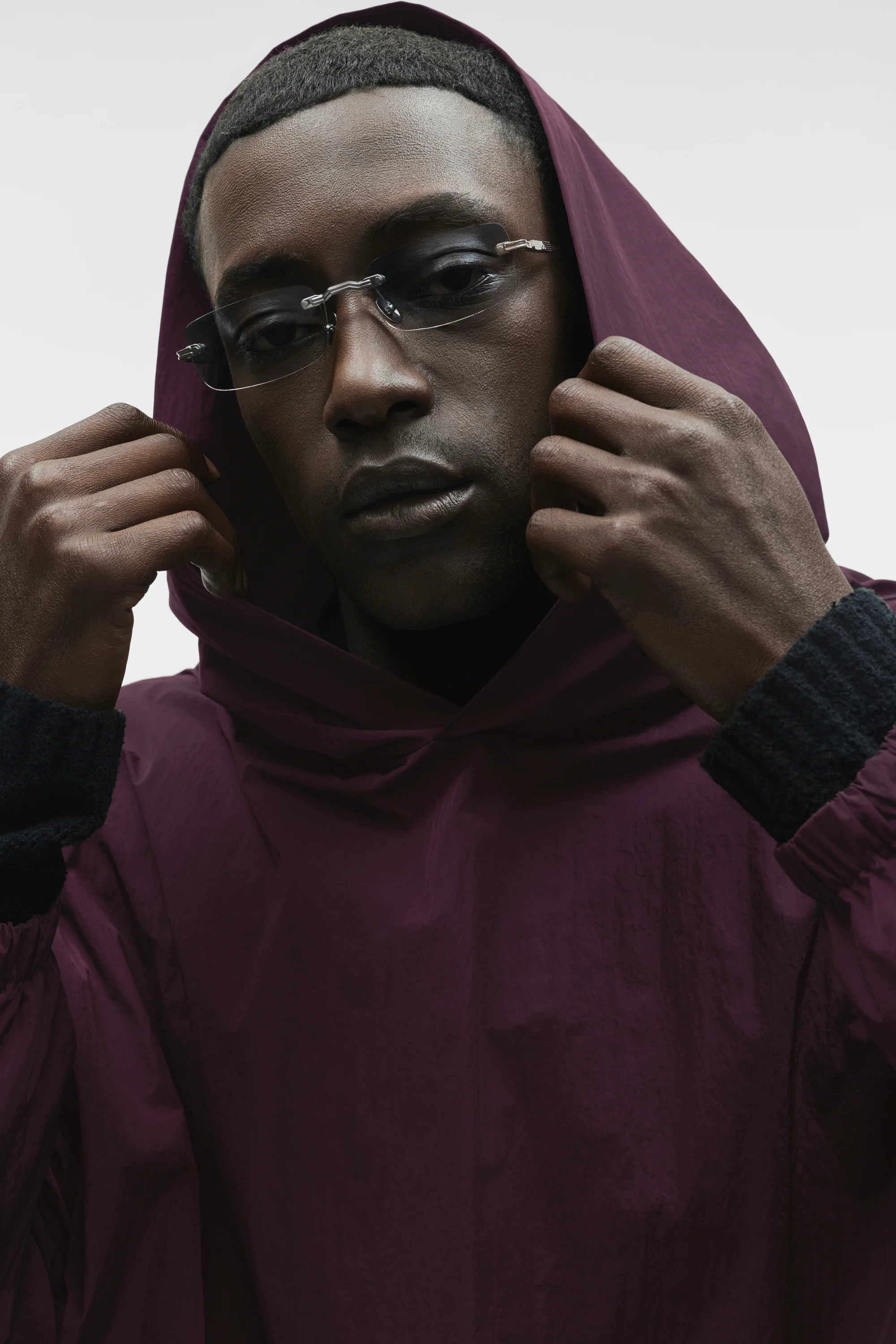 Axis Hooded Pullover in Rich Bordeaux for Men