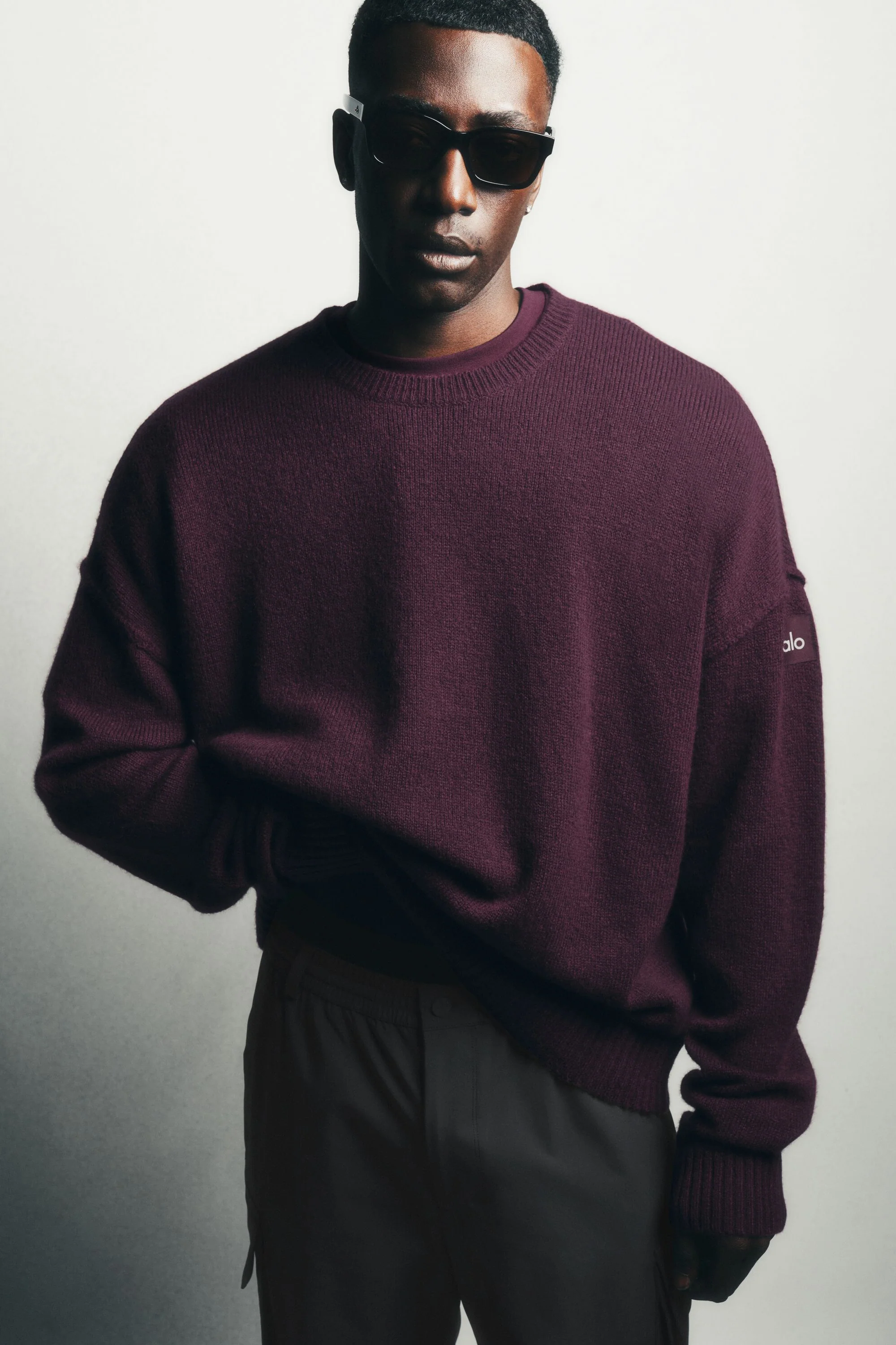 Unisex Wool Cashmere New Class Crewneck Sweater in Rich Bordeaux