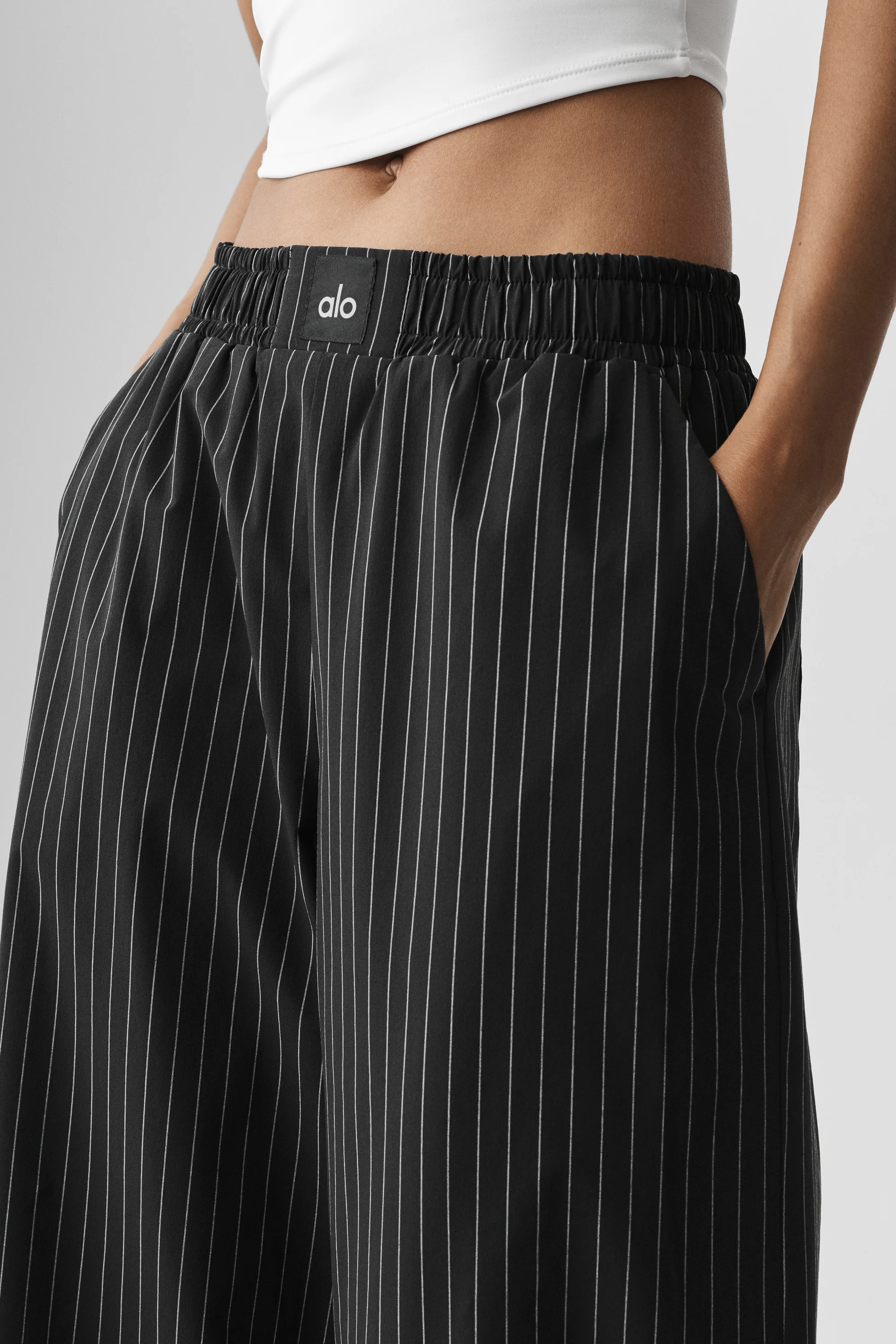 Pinstripe Daylight Boxer Pant Regular Fit i Black Titanium