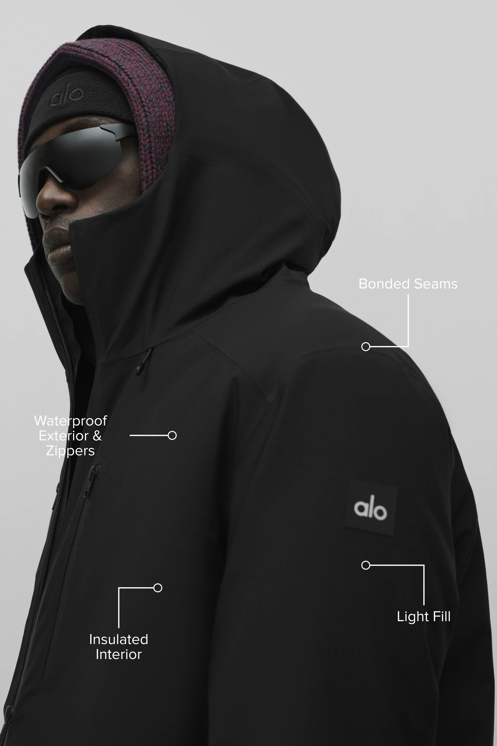 Alpha Max Insulated Jacket in Black with Waterproof Shell