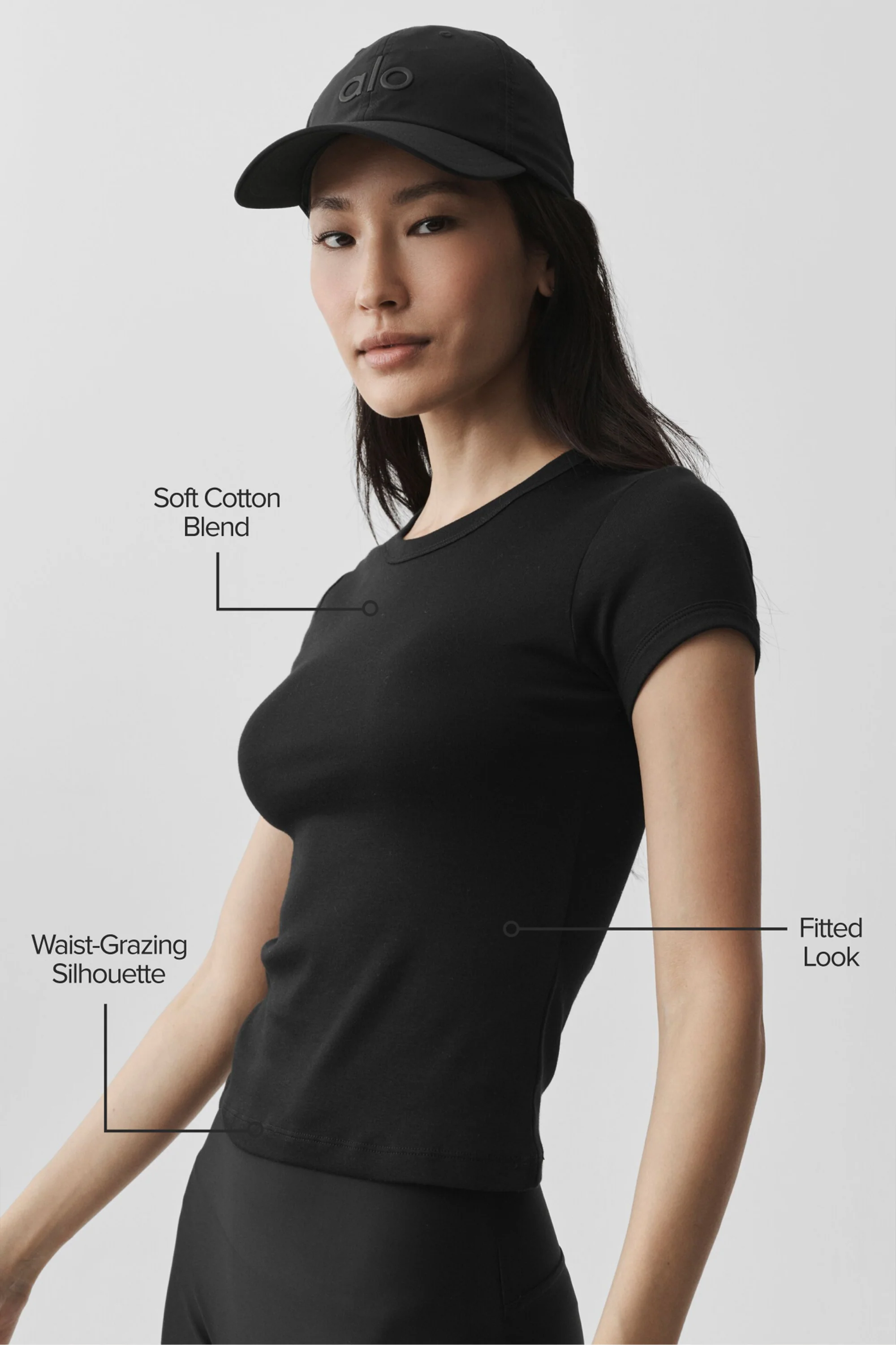 Timeless Tee in Black Soft Cotton Blend Everyday Top