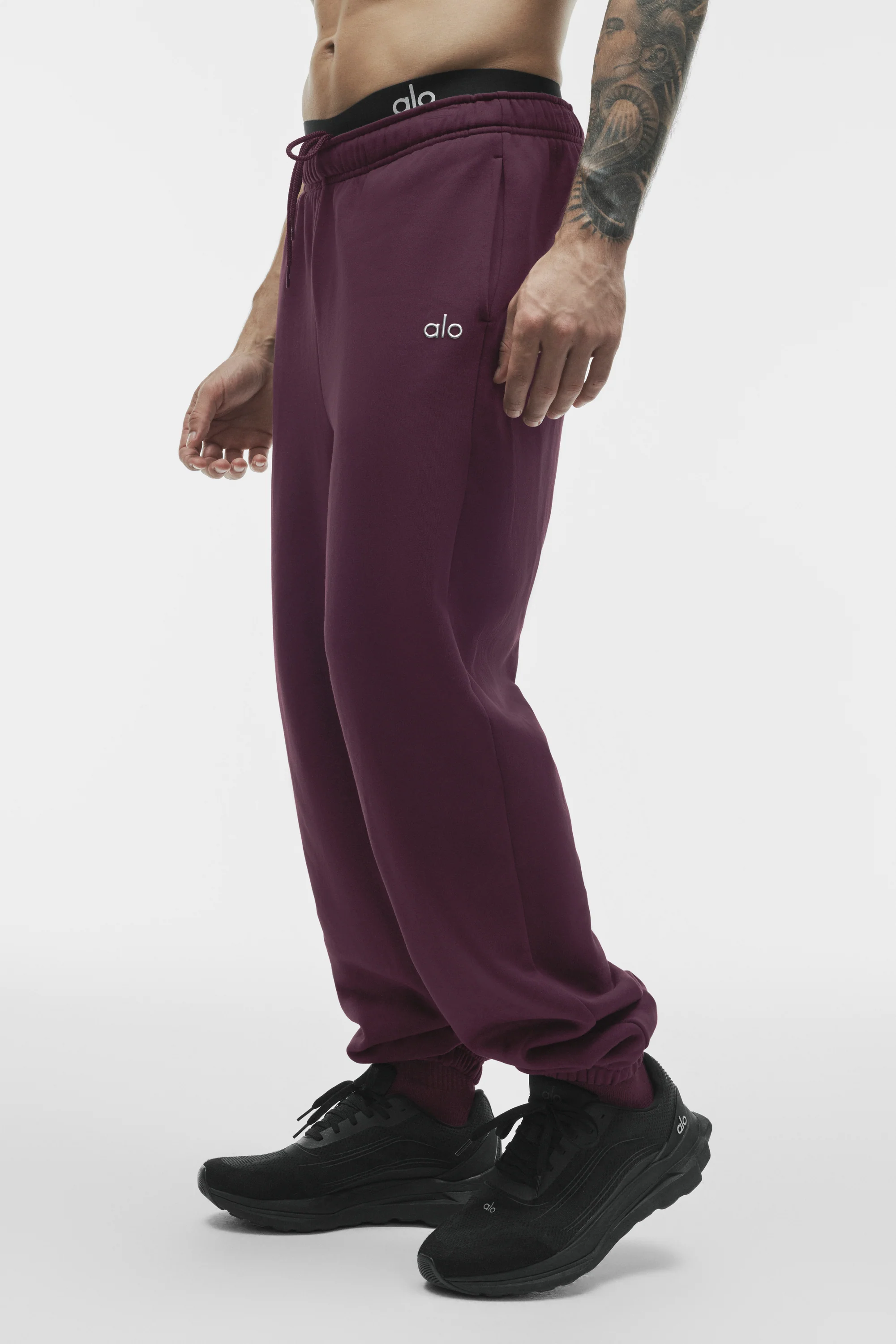 French Terry Accolade Sweatpant in Rich Bordeaux