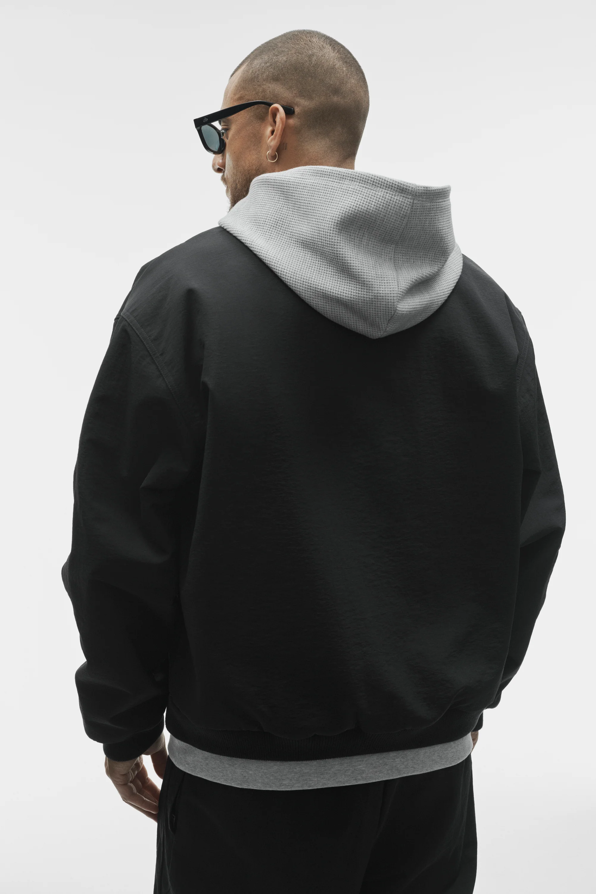 Duality Bomber Jacket in Black with Zippered Pockets