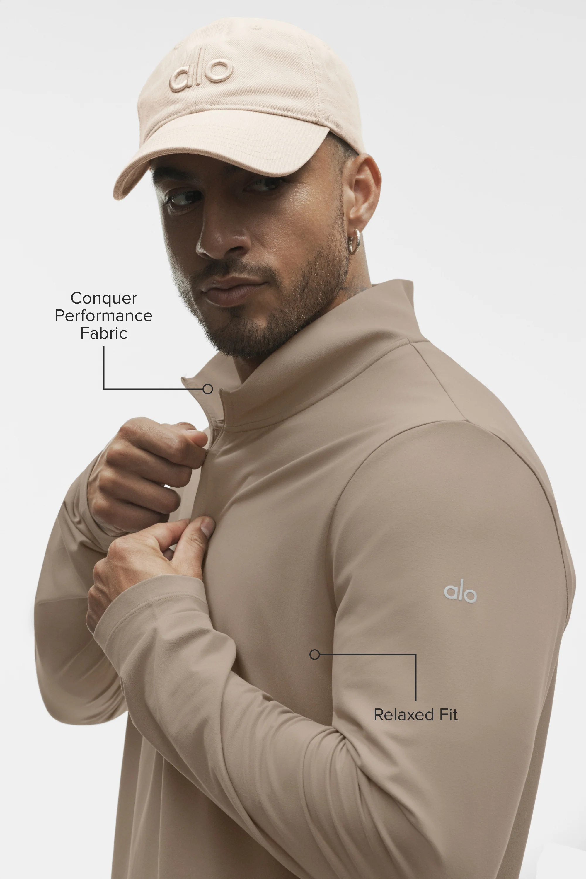 Conquer 1/4 Zip Reform Long Sleeve Top in Gravel for Men