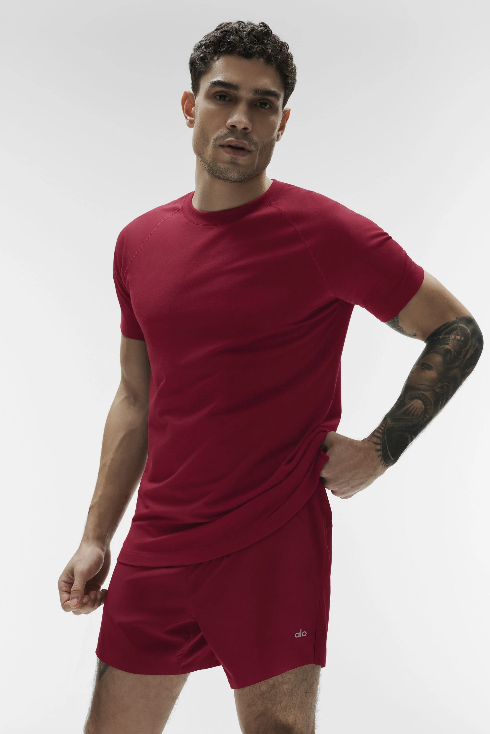 T-shirt manches courtes ALO Vapor Crewneck en Garnet