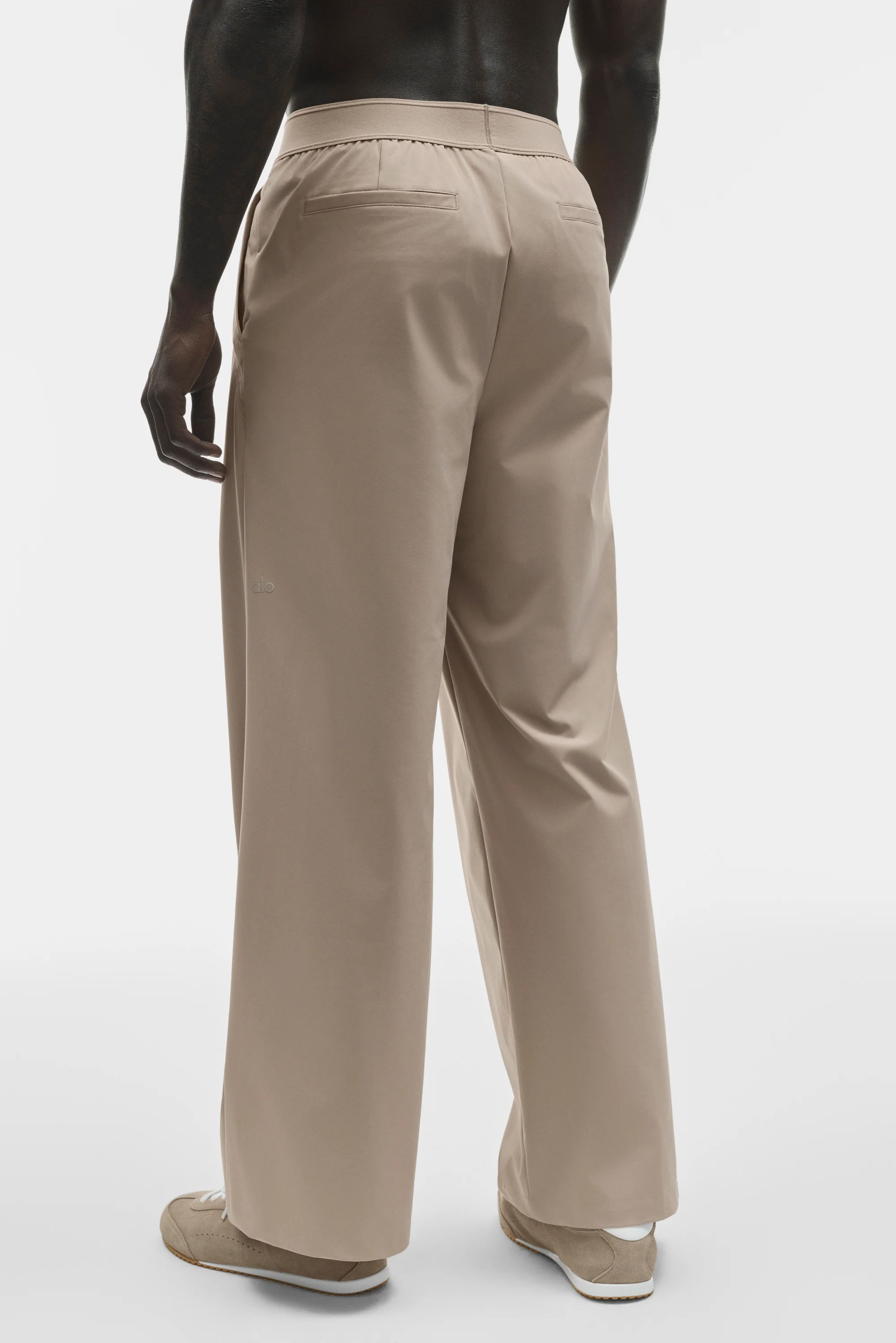 Suited Trouser in Gravel, Lightweight Straight Leg with Zippered Pockets