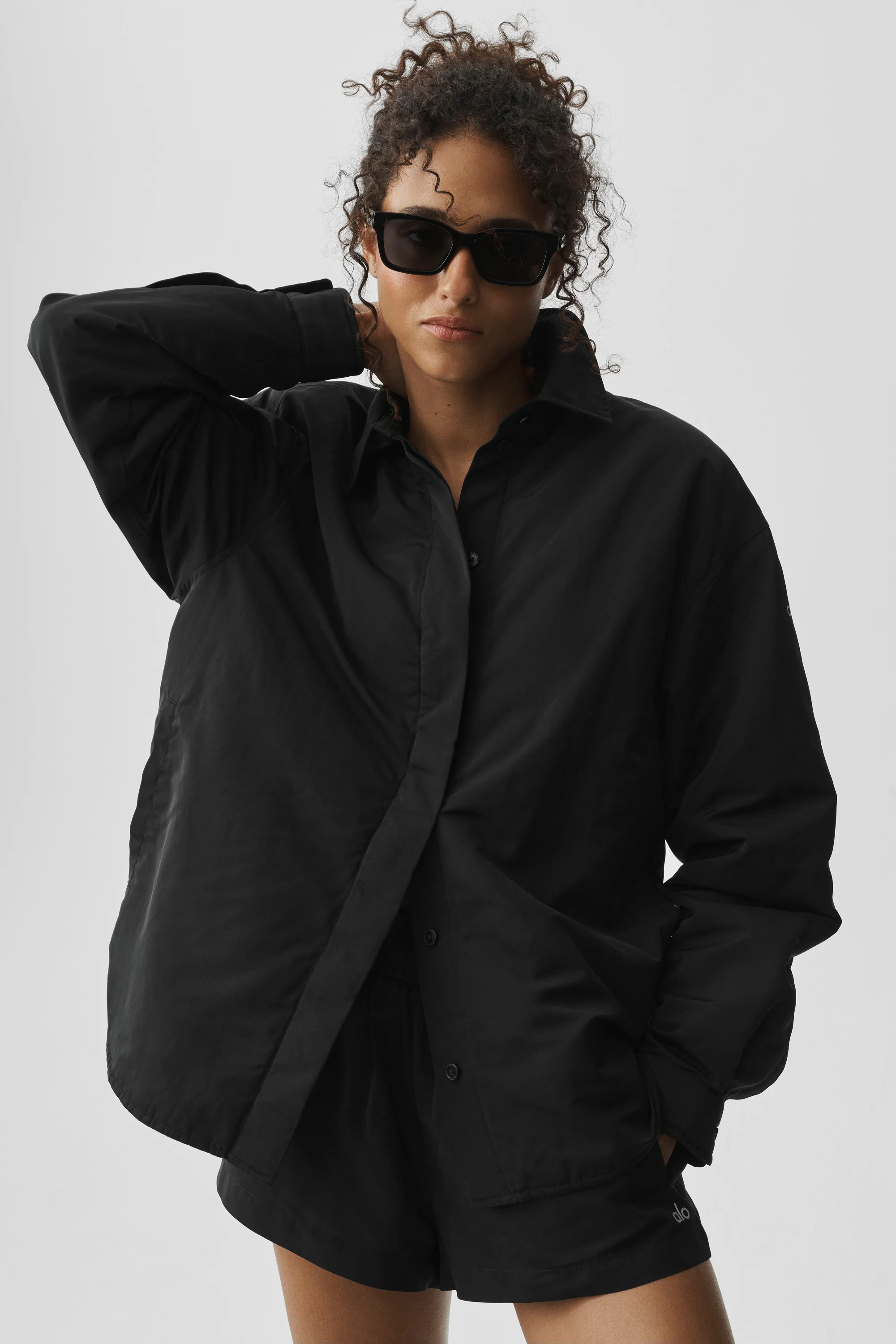 Socialite Shacket in Black: Oversized Structured Layer