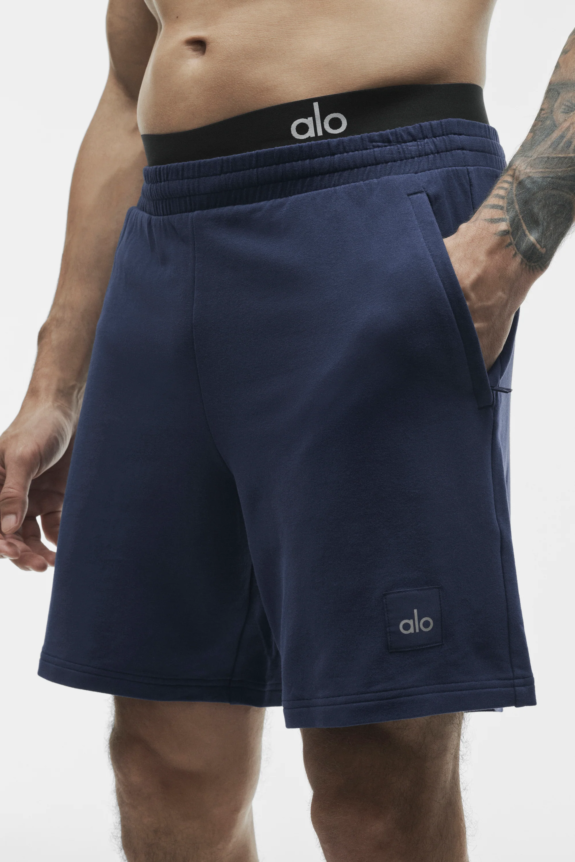 7" Double Take Short in Navy aus mittelschwerem Stoff