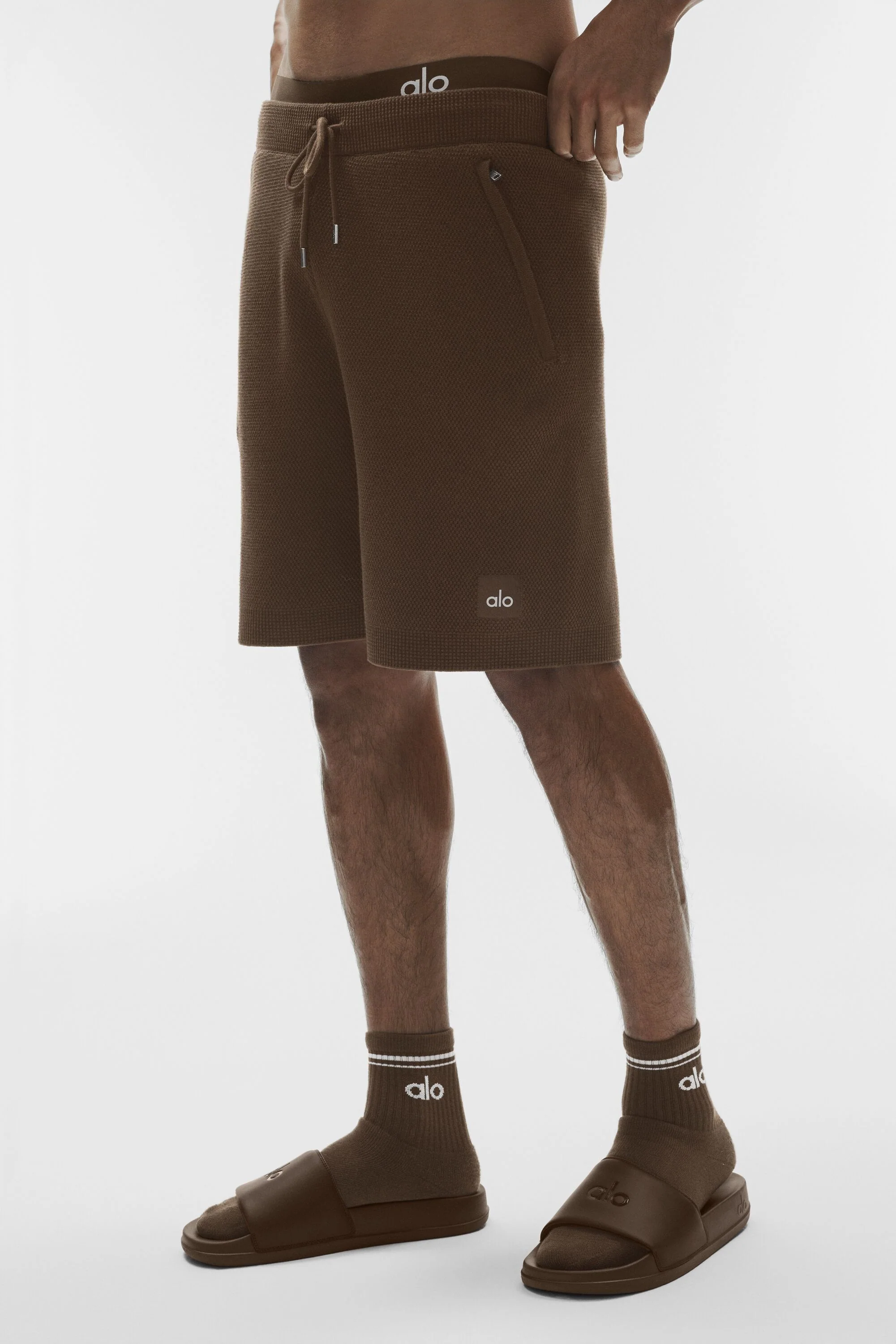 Short en maille tricotée Sports Club 7" Espresso