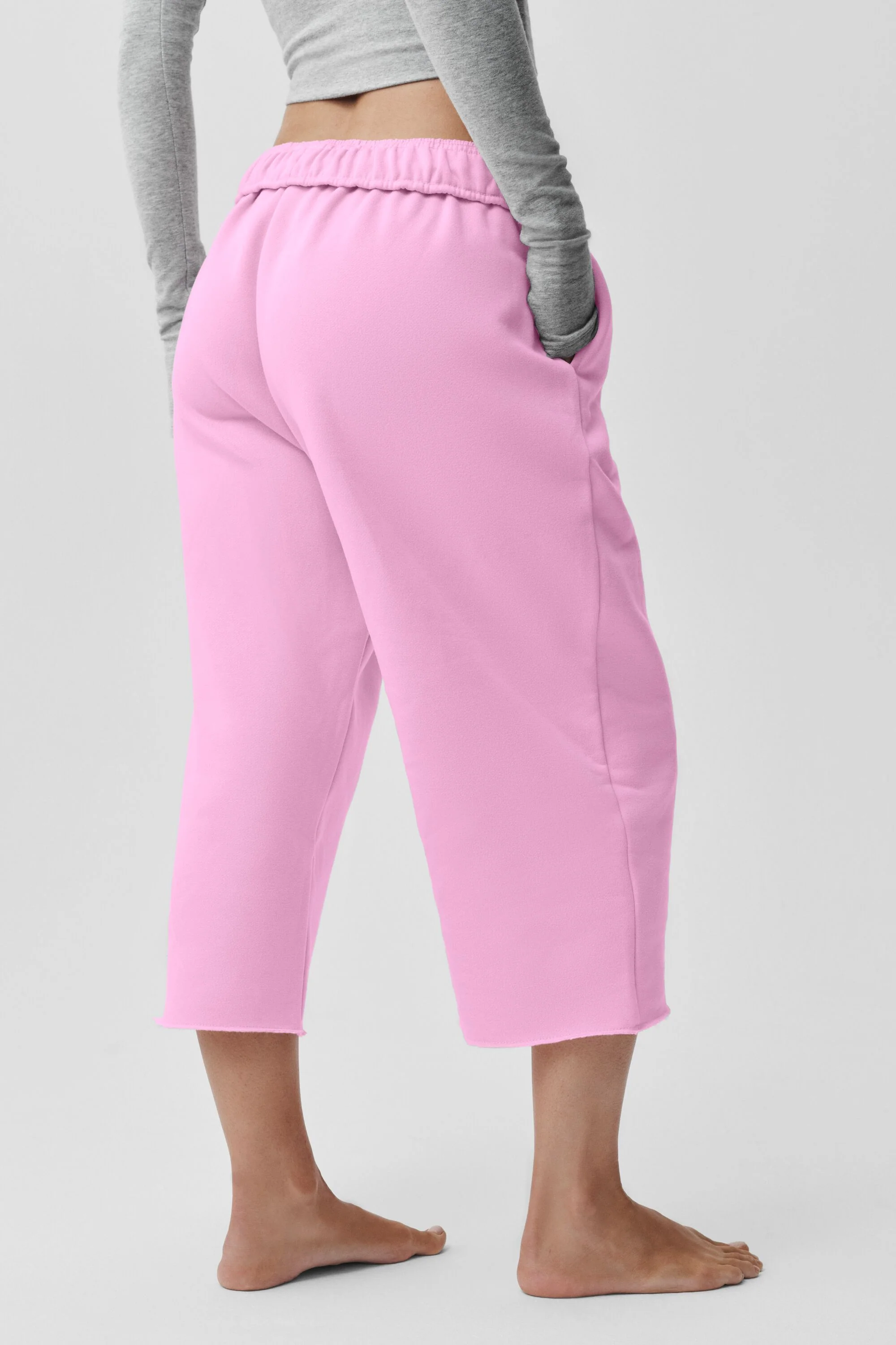Accolade Capri Cutoff Sweatpant in Candy Heart Pink