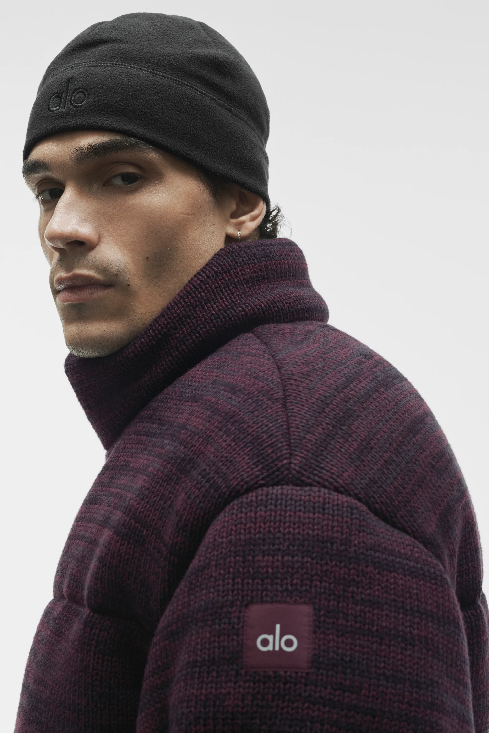 Stage Sweater Puffer  - Rich Bordeaux Multi