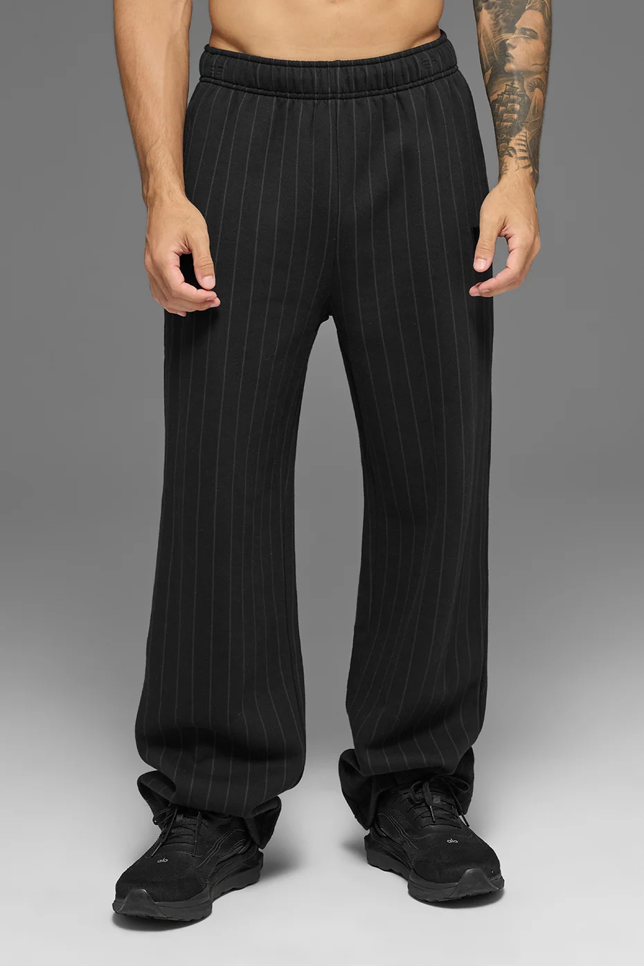 Pantalon de jogging droit à rayures Black Pinstripe