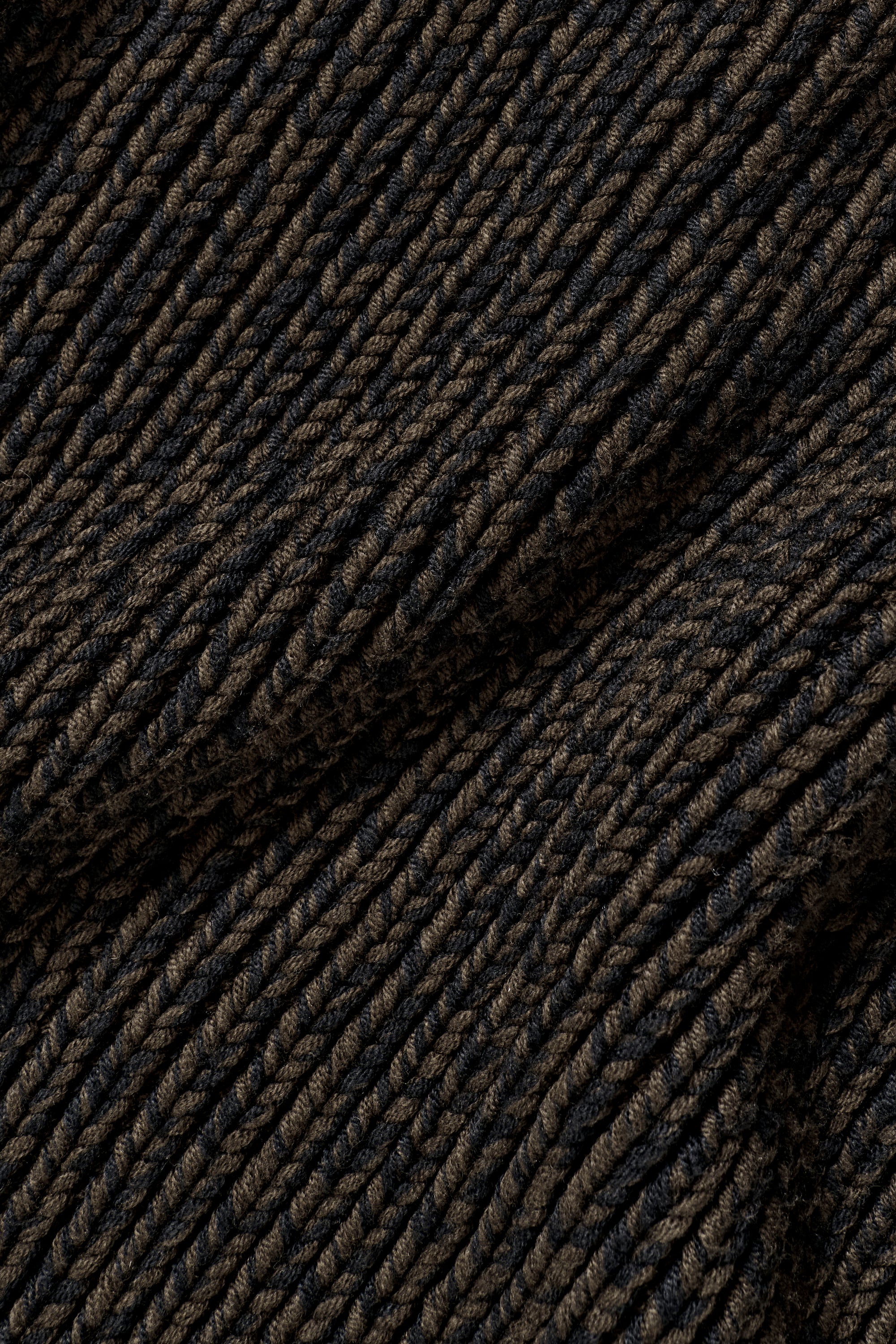 Felpa con cappuccio Rewind in maglia grossa Espresso Multi, morbido misto cotone