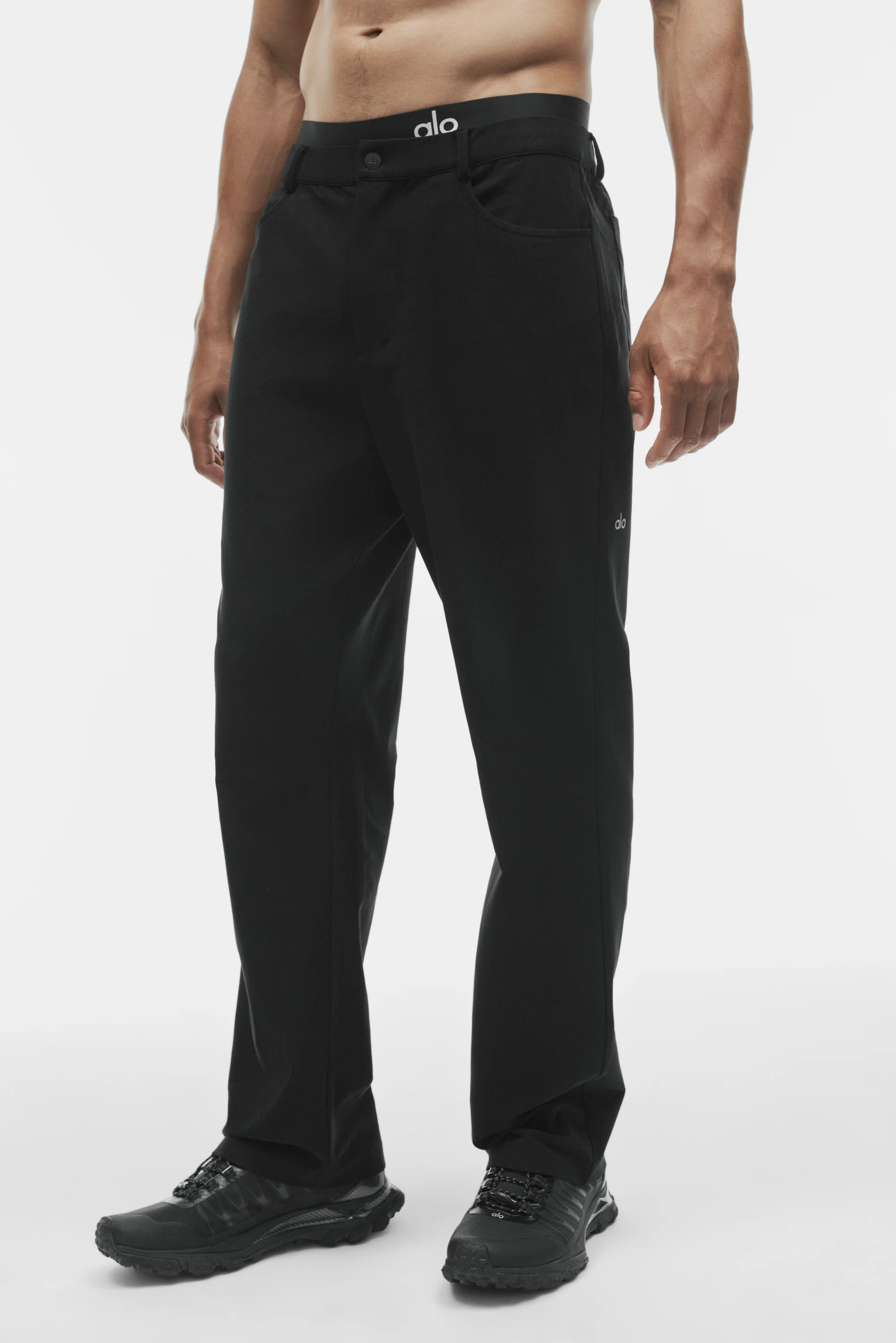 Black Conquer Max 4 Pocket Pant with Button Fly and Hidden Drawcord