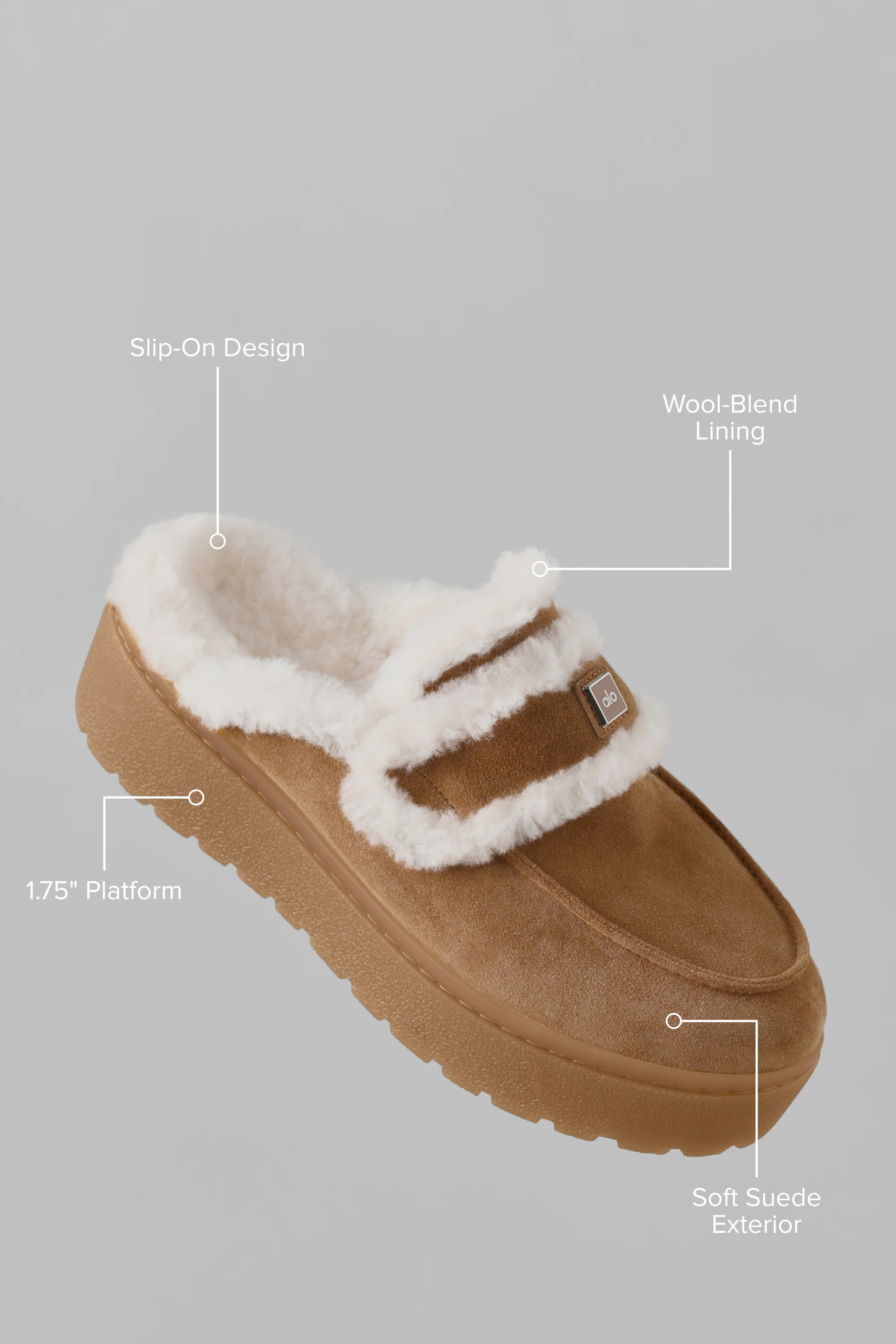 ALO Malibu Loafer in Rich Chestnut Suede with Faux Fur Lining