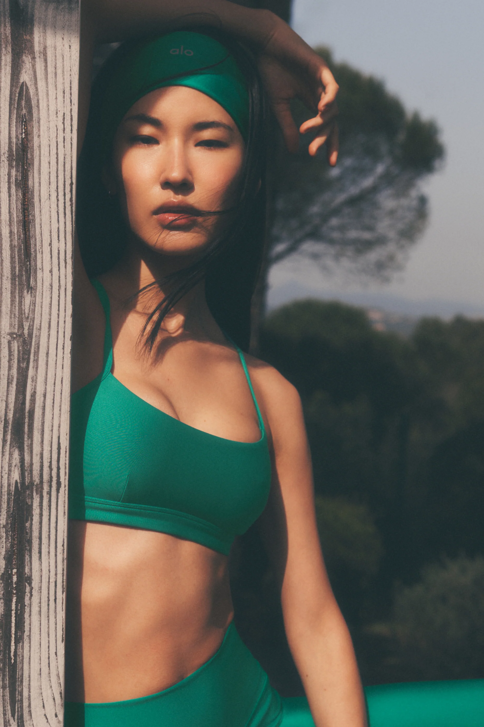 Airlift Intrigue Bra in Emerald Isle with Crisscross Straps