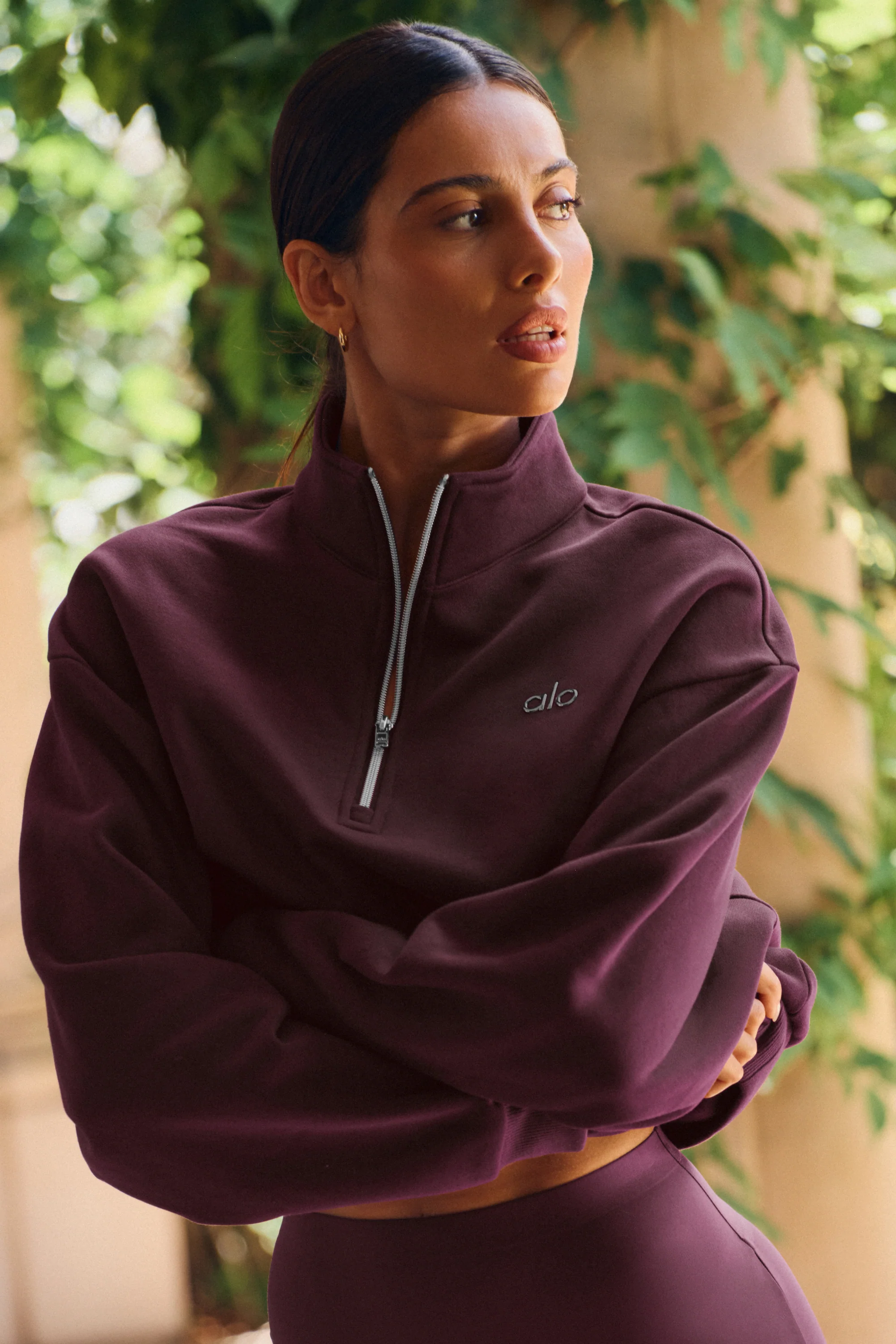 Accolade 1/4 Zip Pullover Rich Bordeaux Loungewear