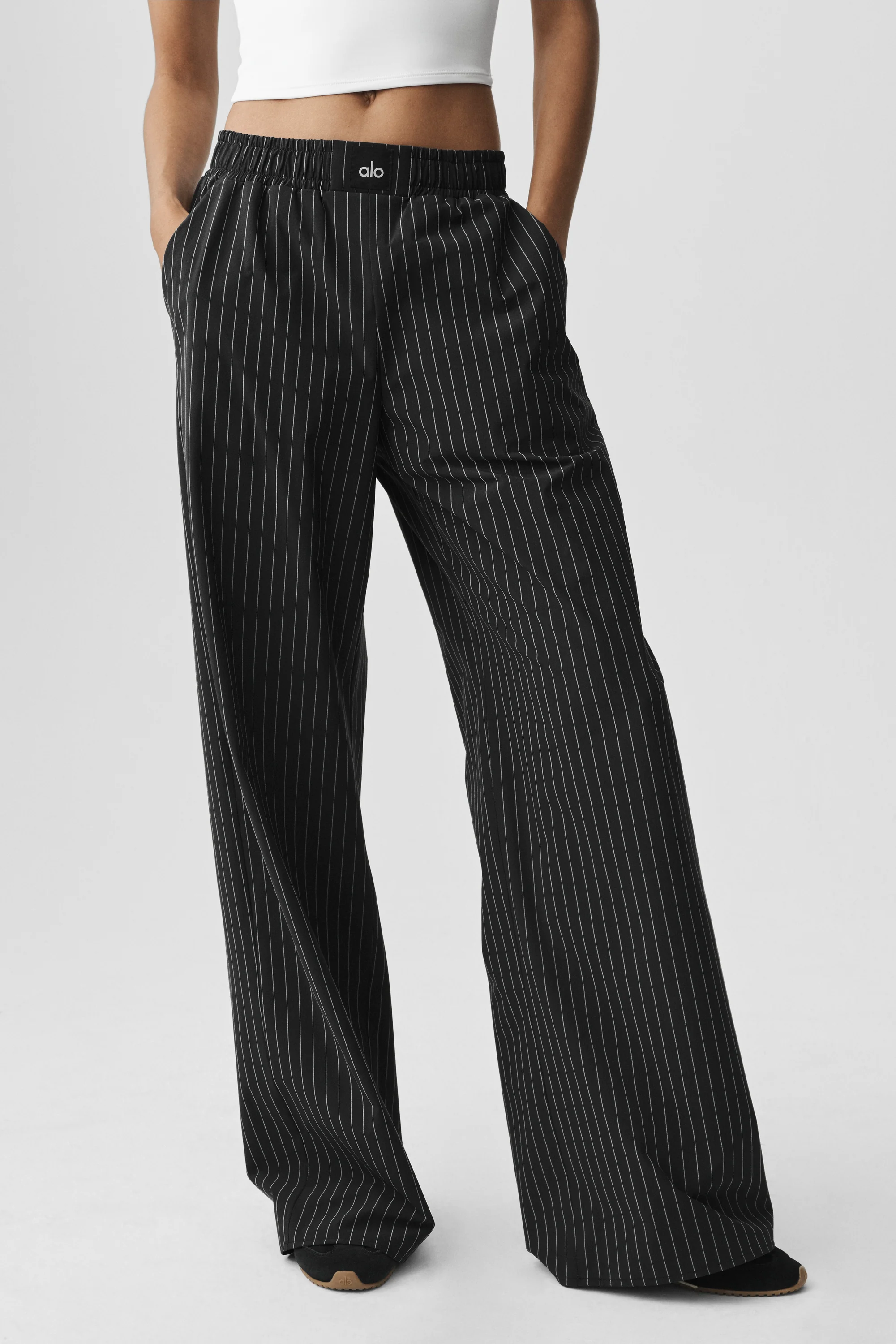 Pinstripe Daylight Boxer Pant Regular Fit i Black Titanium