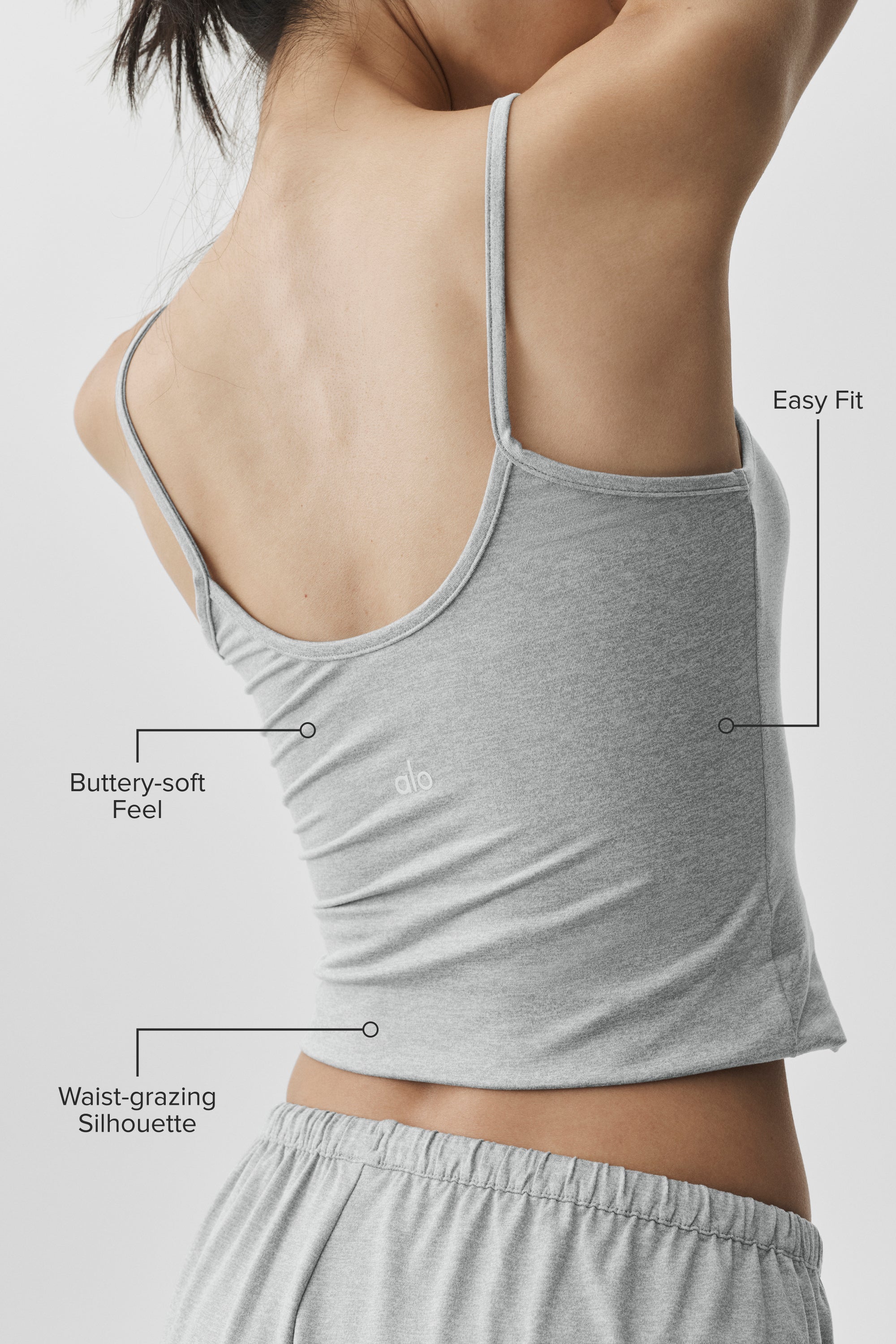 Alosoft Finesse Cami Tank in Vintage Athletic Heather
