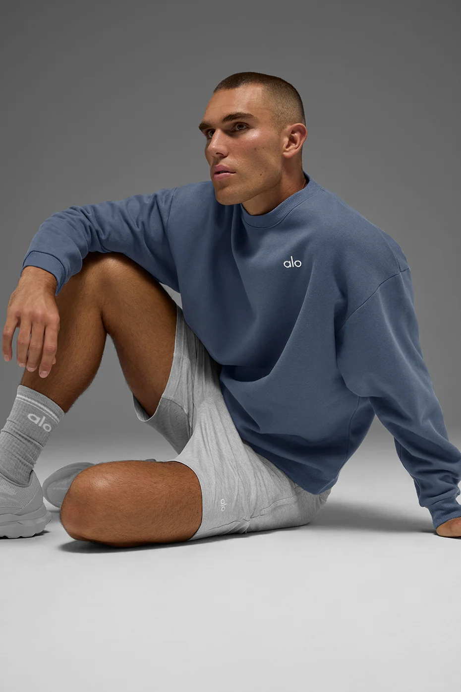 Pullover girocollo uomo Accolade in felpa French Terry Bluestone