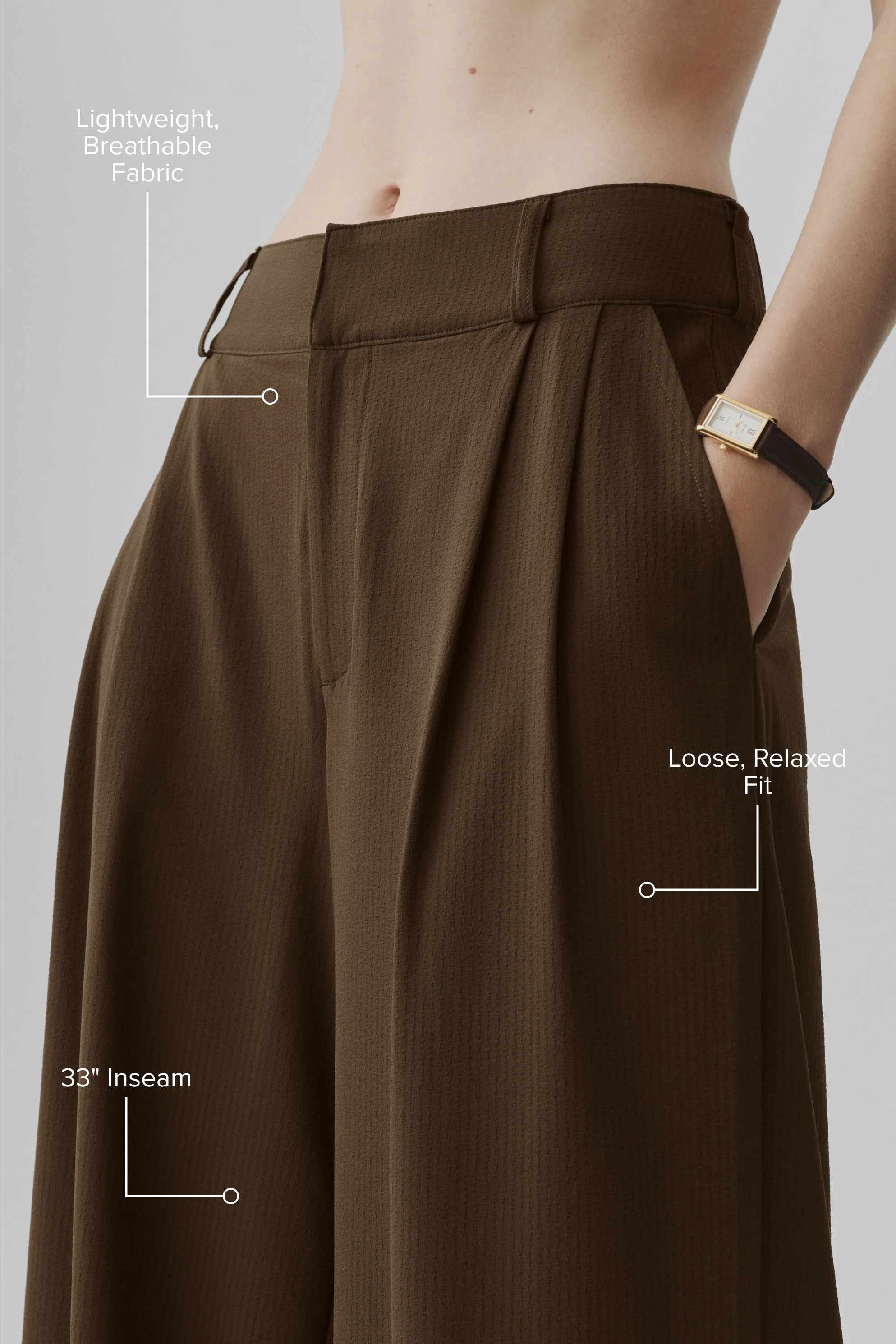 Pantalone a vita alta Dreamscape (lungo) in Espresso