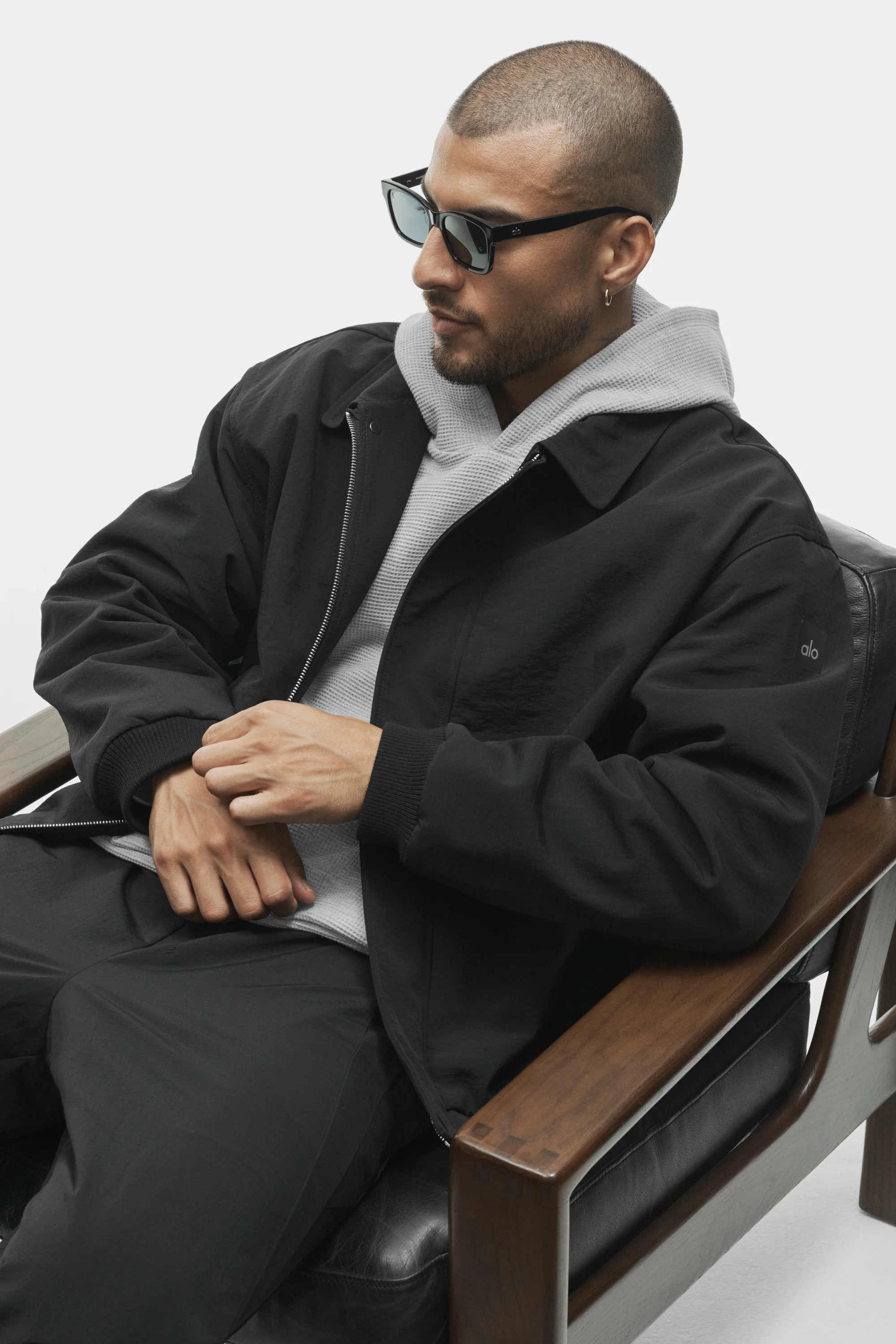 Duality Bomber Jacket in Black with Zippered Pockets