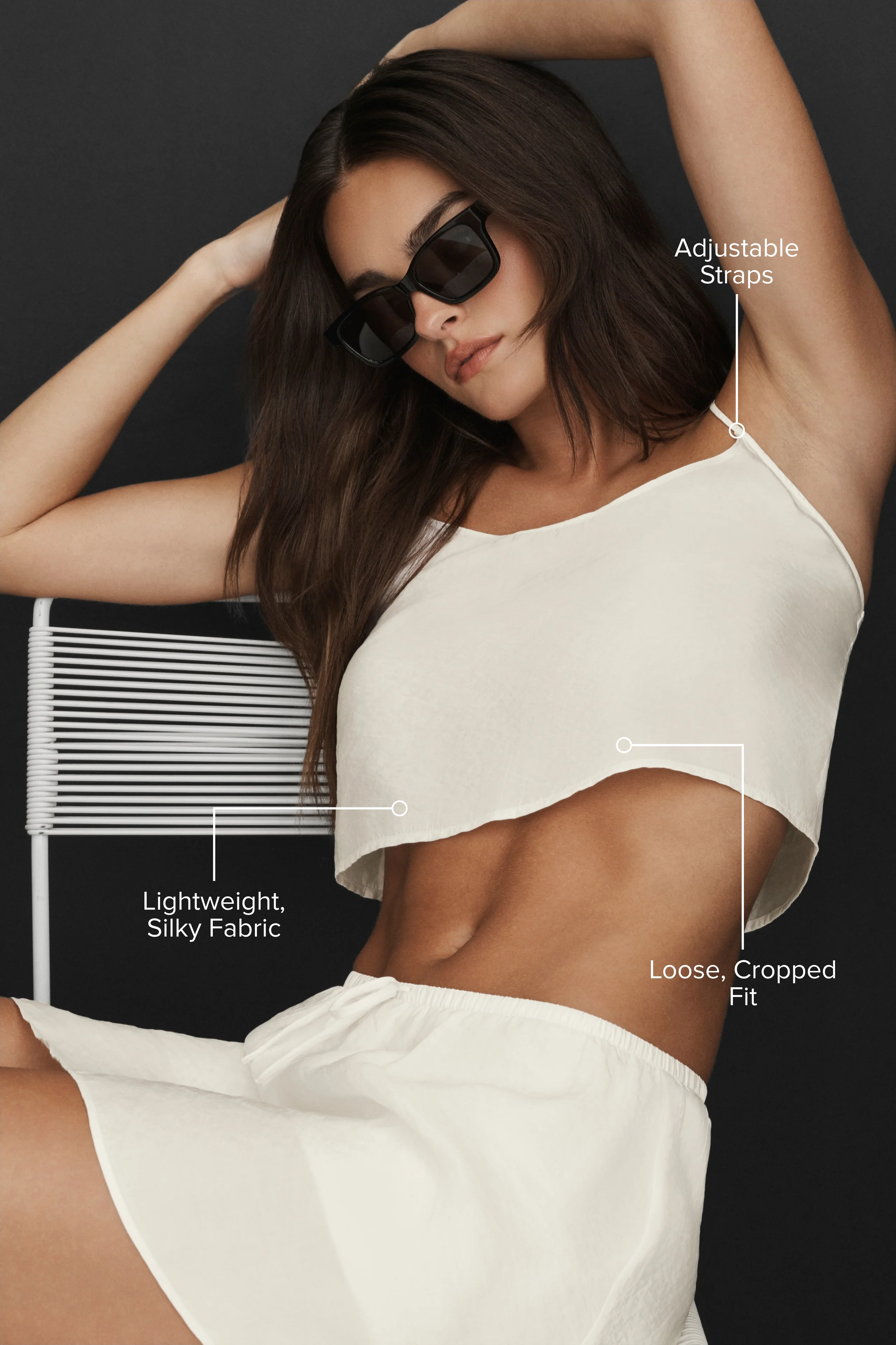 Semi-Sheer Golden Hour Cropped Tank in Ivory