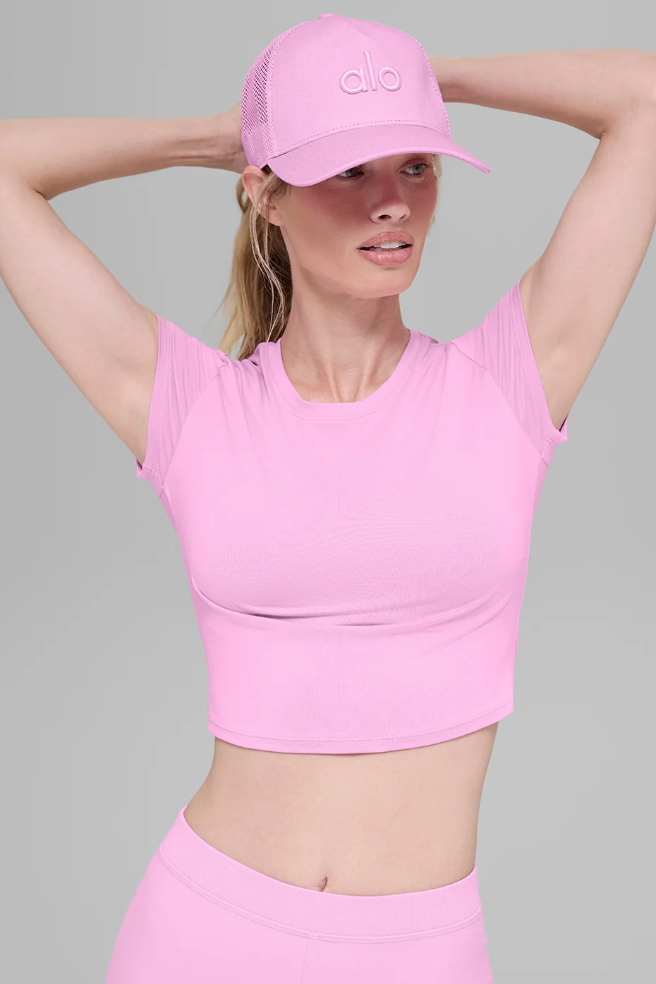 District Trucker Hat in Candy Heart Pink with Mesh Back