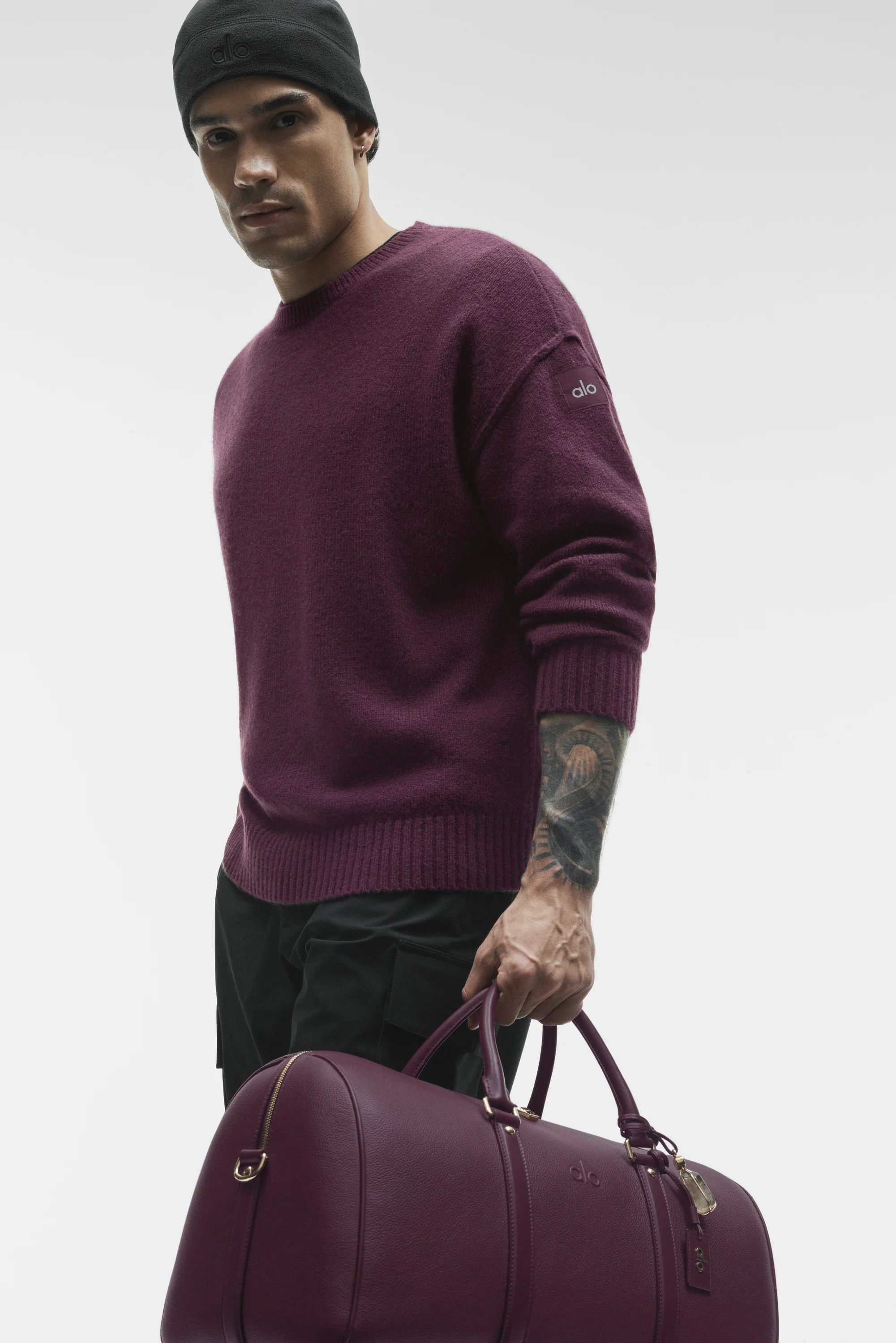 Unisex Wool Cashmere New Class Crewneck Sweater - Rich Bordeaux