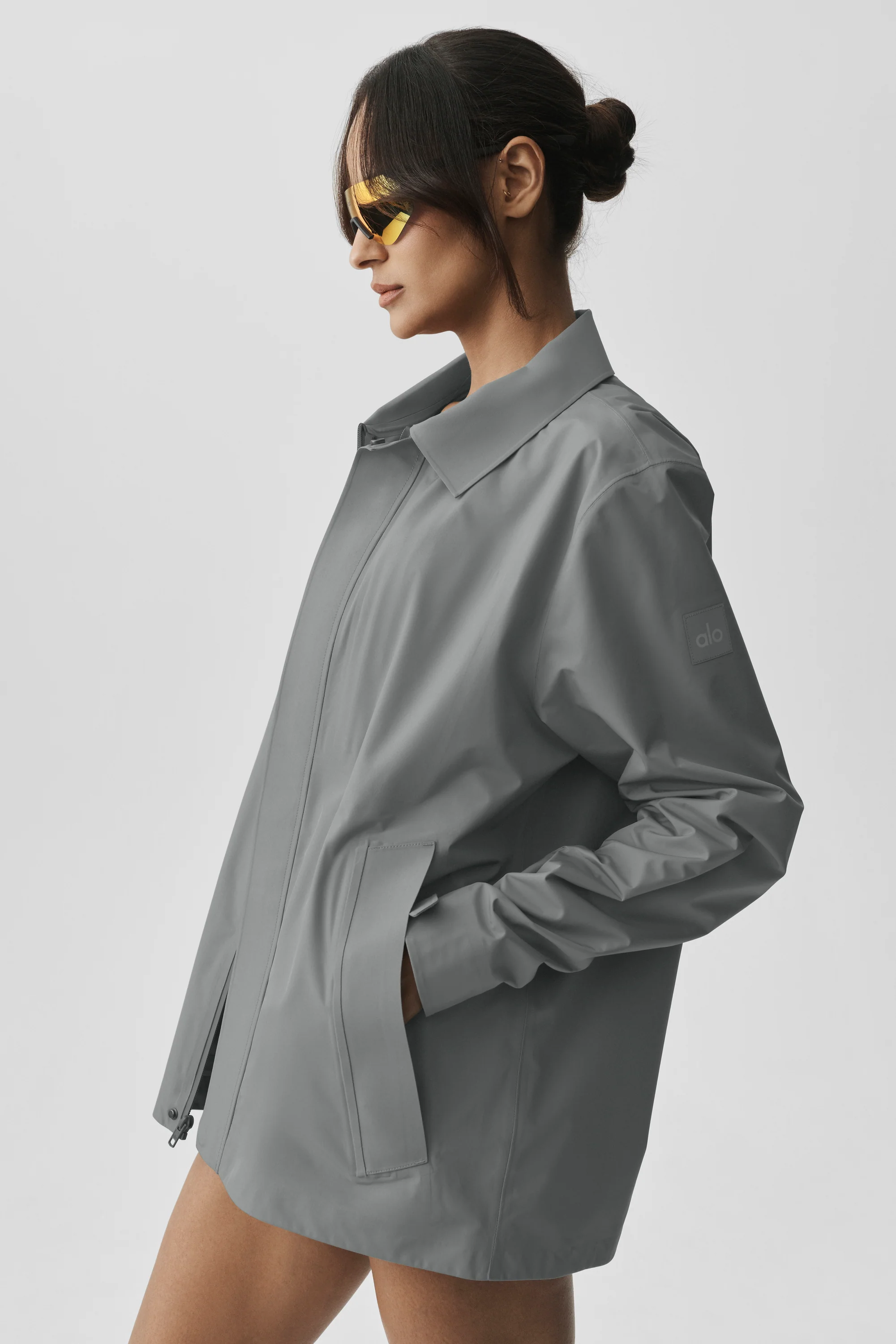 Alpha Shell Overshirt in Monument, wasserabweisende Damen-Lage