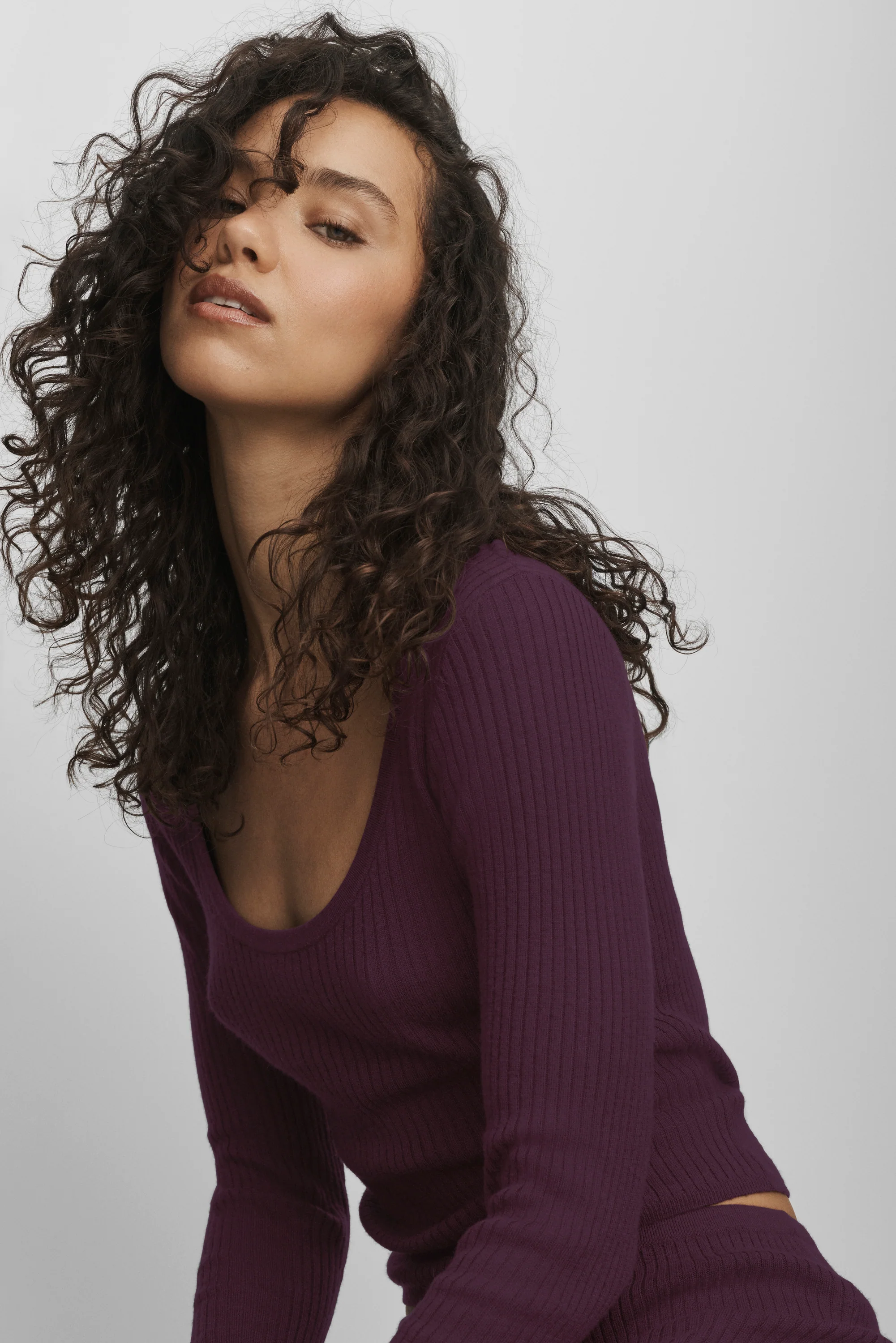 Maglione Knit Unwind a maniche lunghe in bordeaux intenso