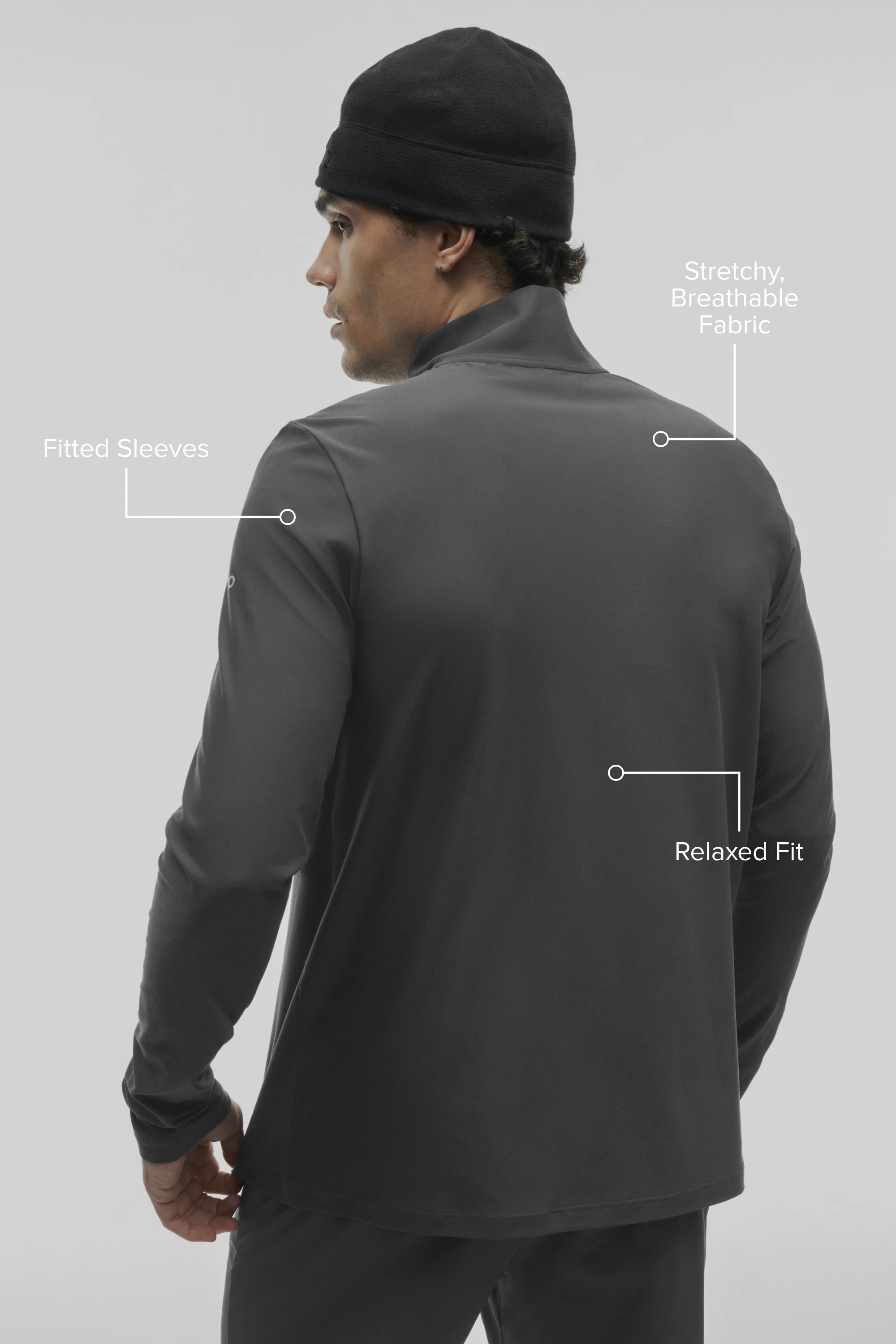 Conquer 1/4 Zip Reform Long Sleeve in Anthracite